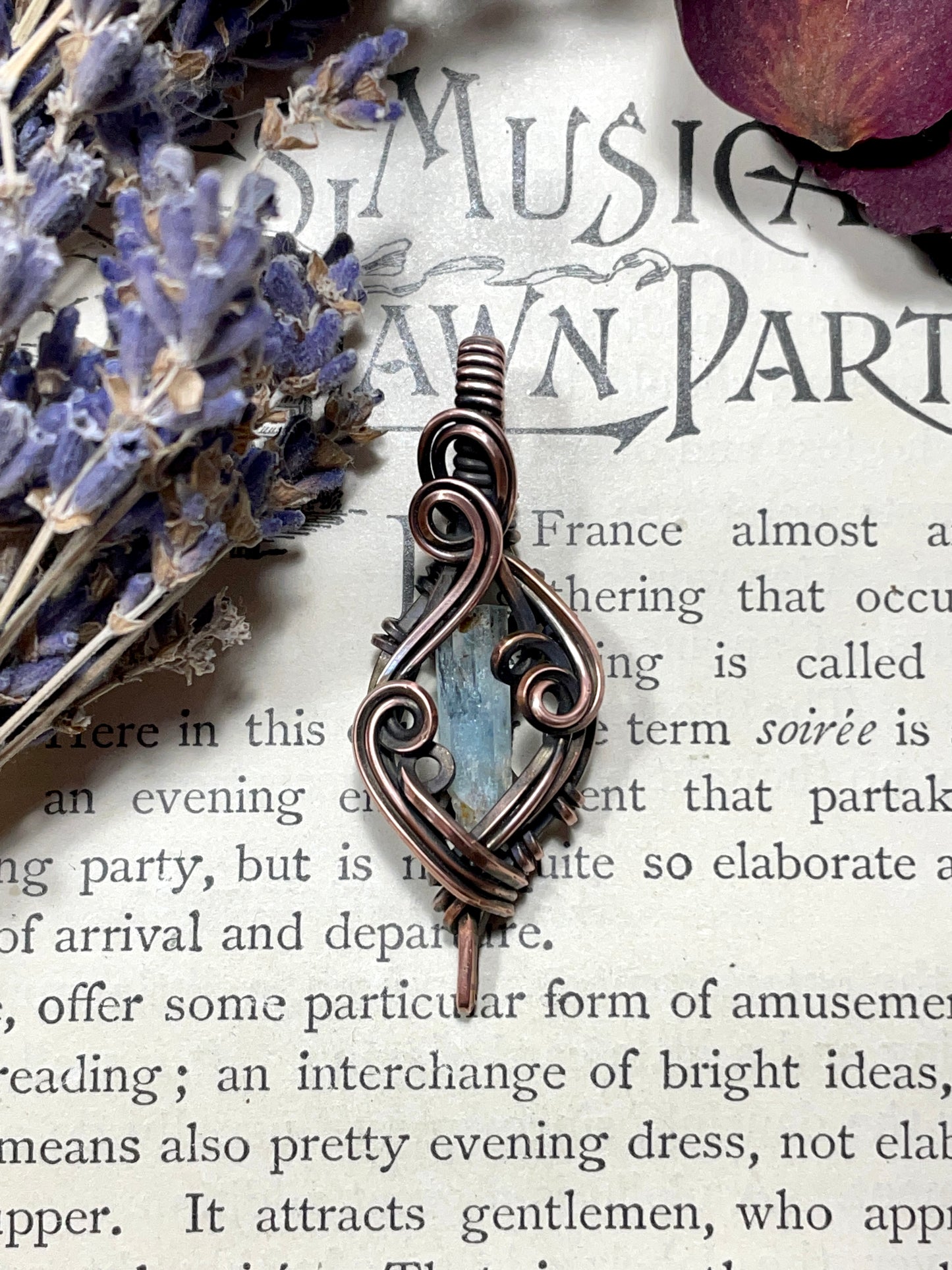 Aquamarine (Natural Raw Aquamarine Crystal) Pendant in Copper #2