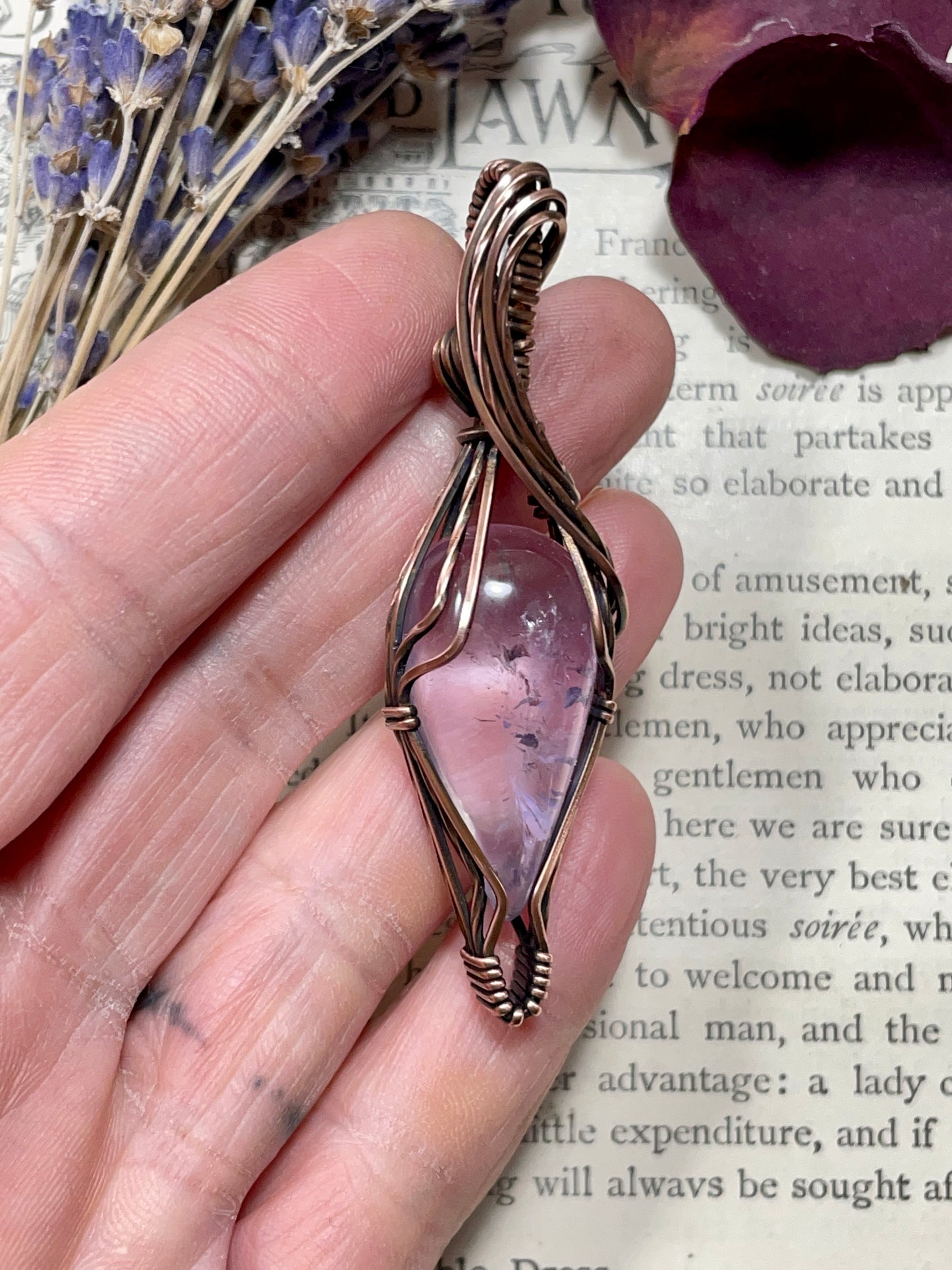 Amethyst Pendant in Copper