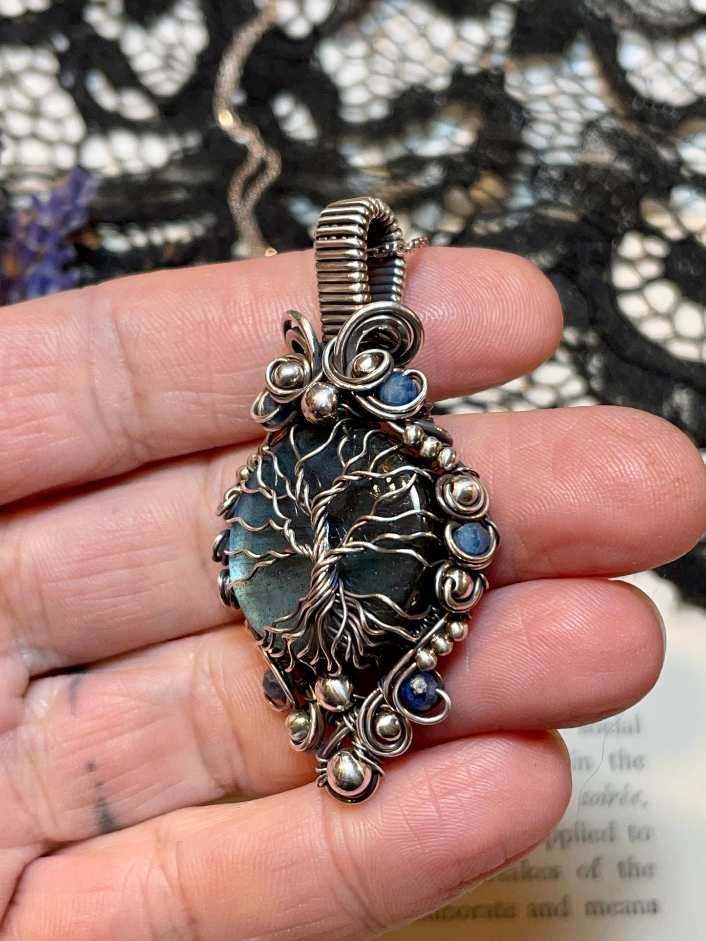 Labradorite Tree of Life Pendant in Sterling Silver