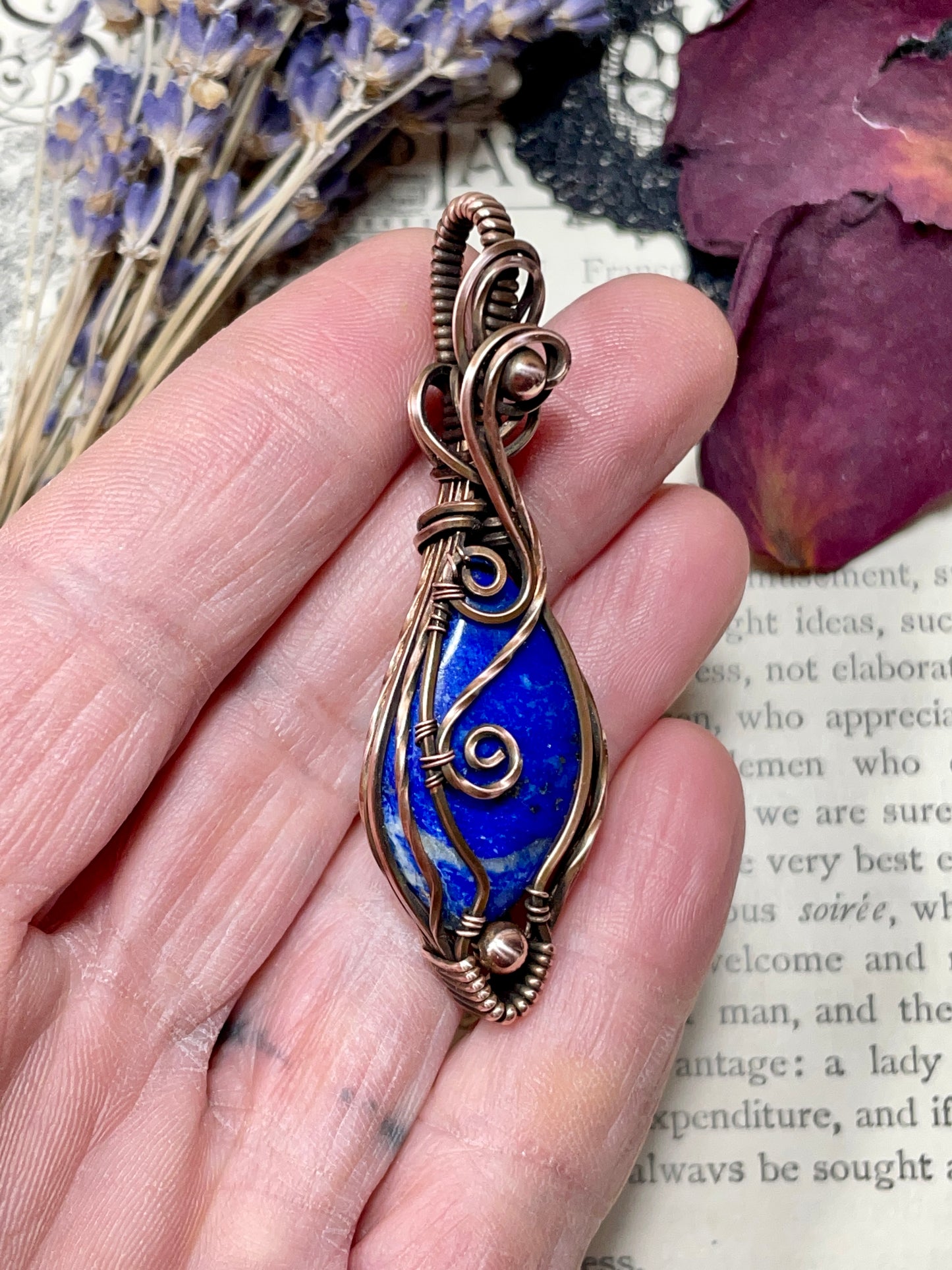 Lapis Lazuli Pendant in Copper