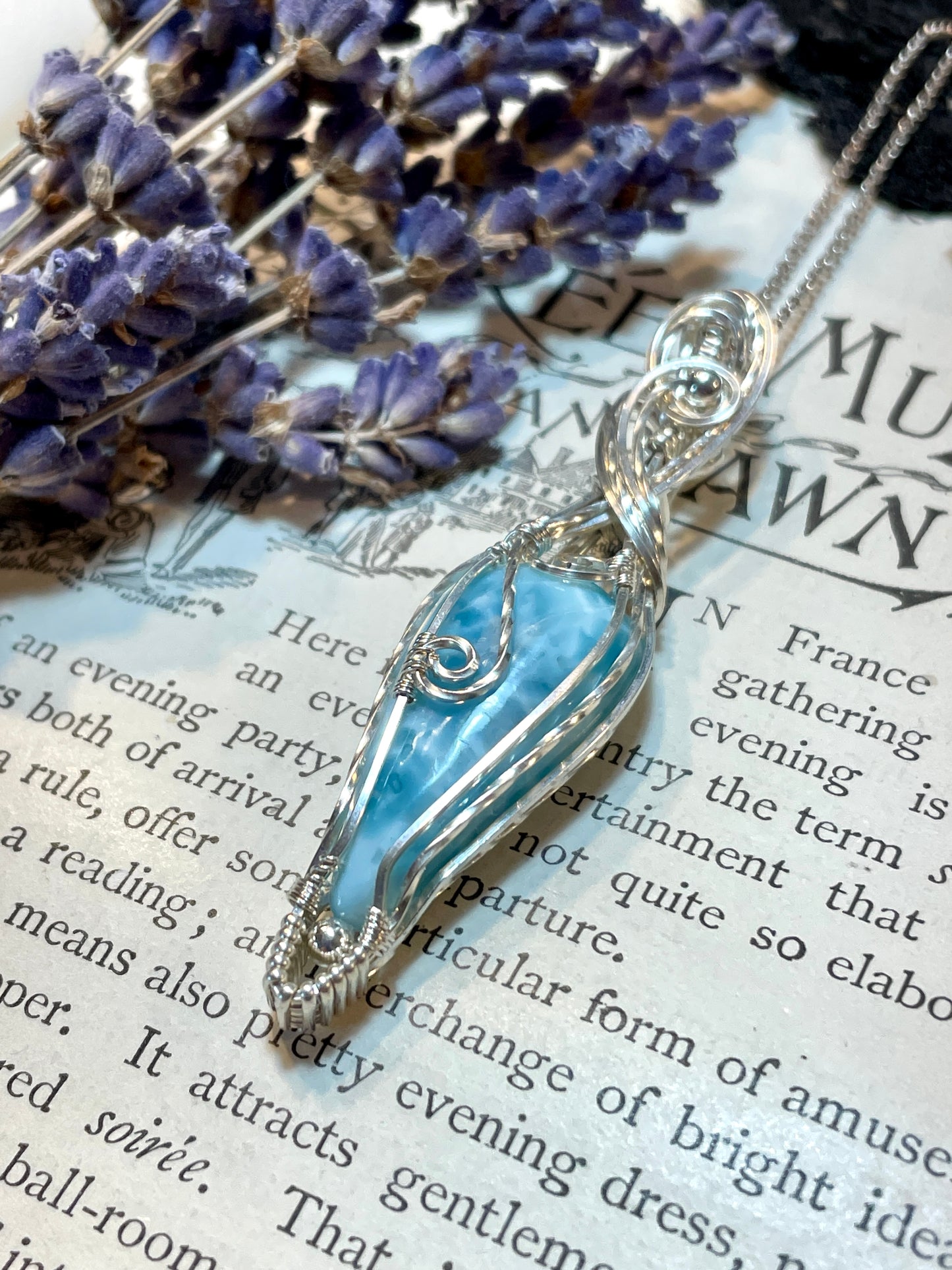 Larimar Pendant in Sterling Silver