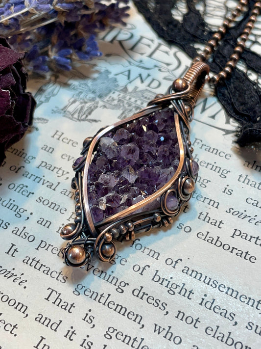 Amethyst (Thunder Bay, Ontario Amethyst Cluster) in Copper