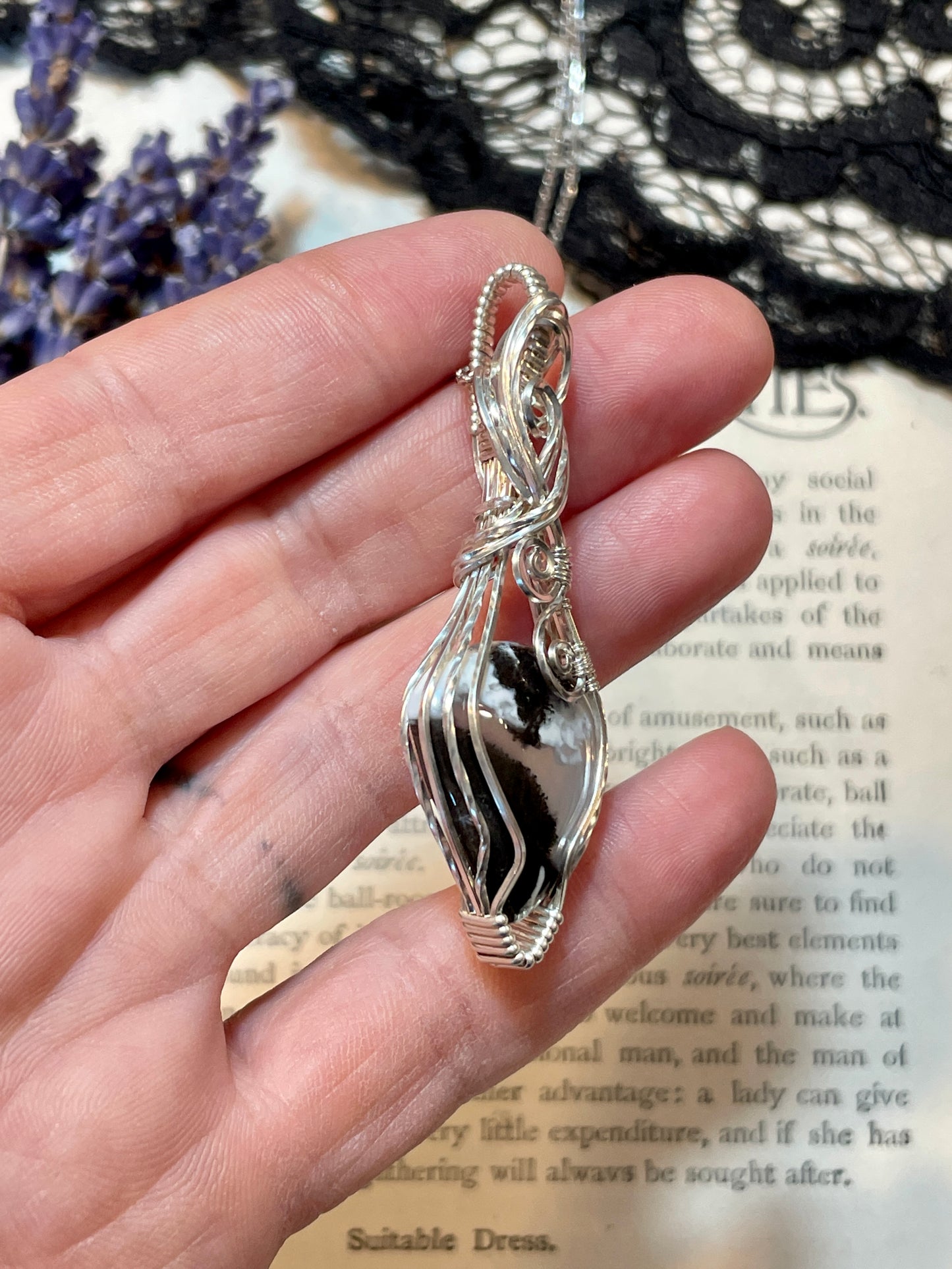 Merlinite Pendant in Sterling Silver