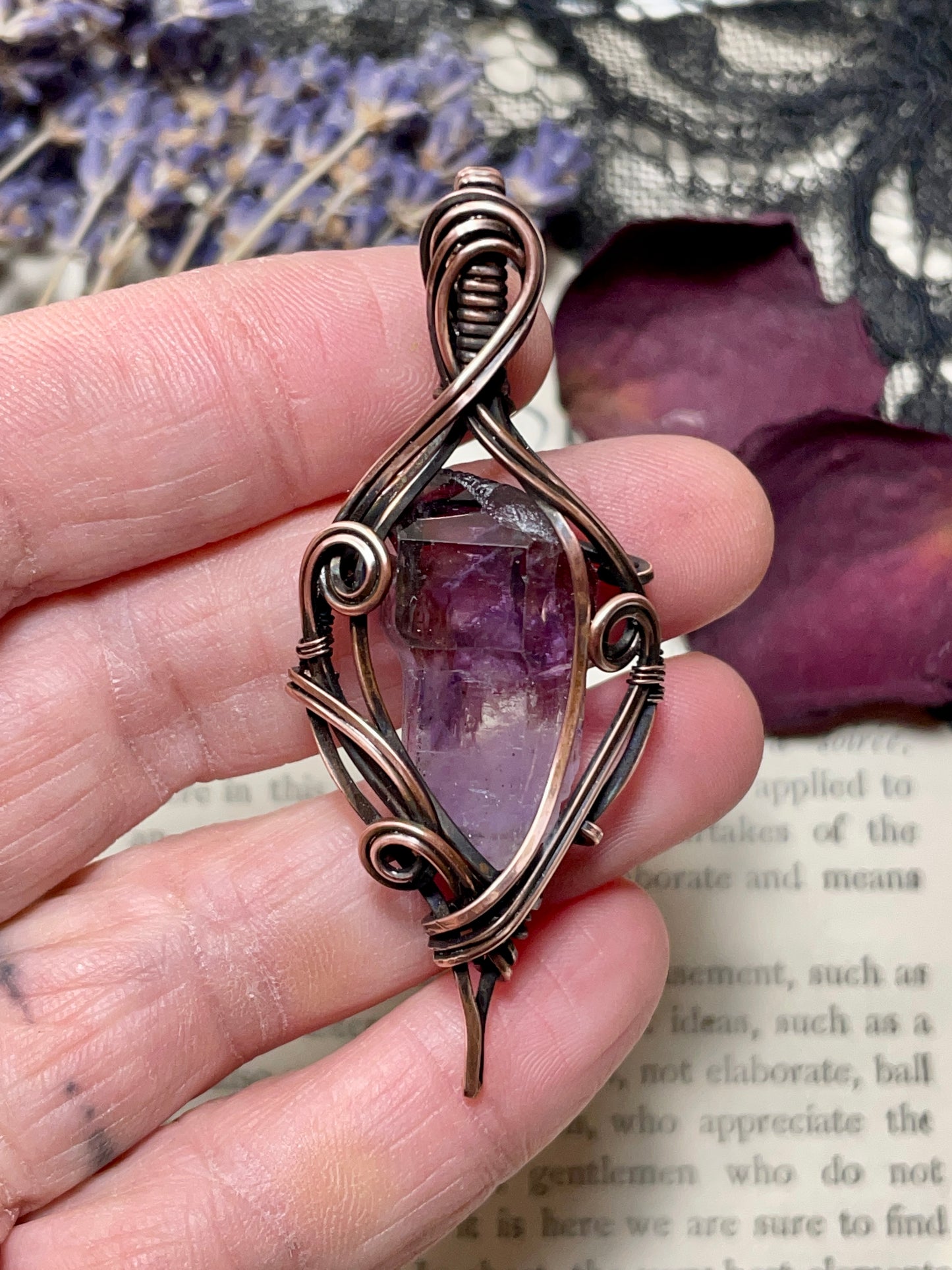 Amethyst (Shangaan Amethyst Crystal Point) in Copper