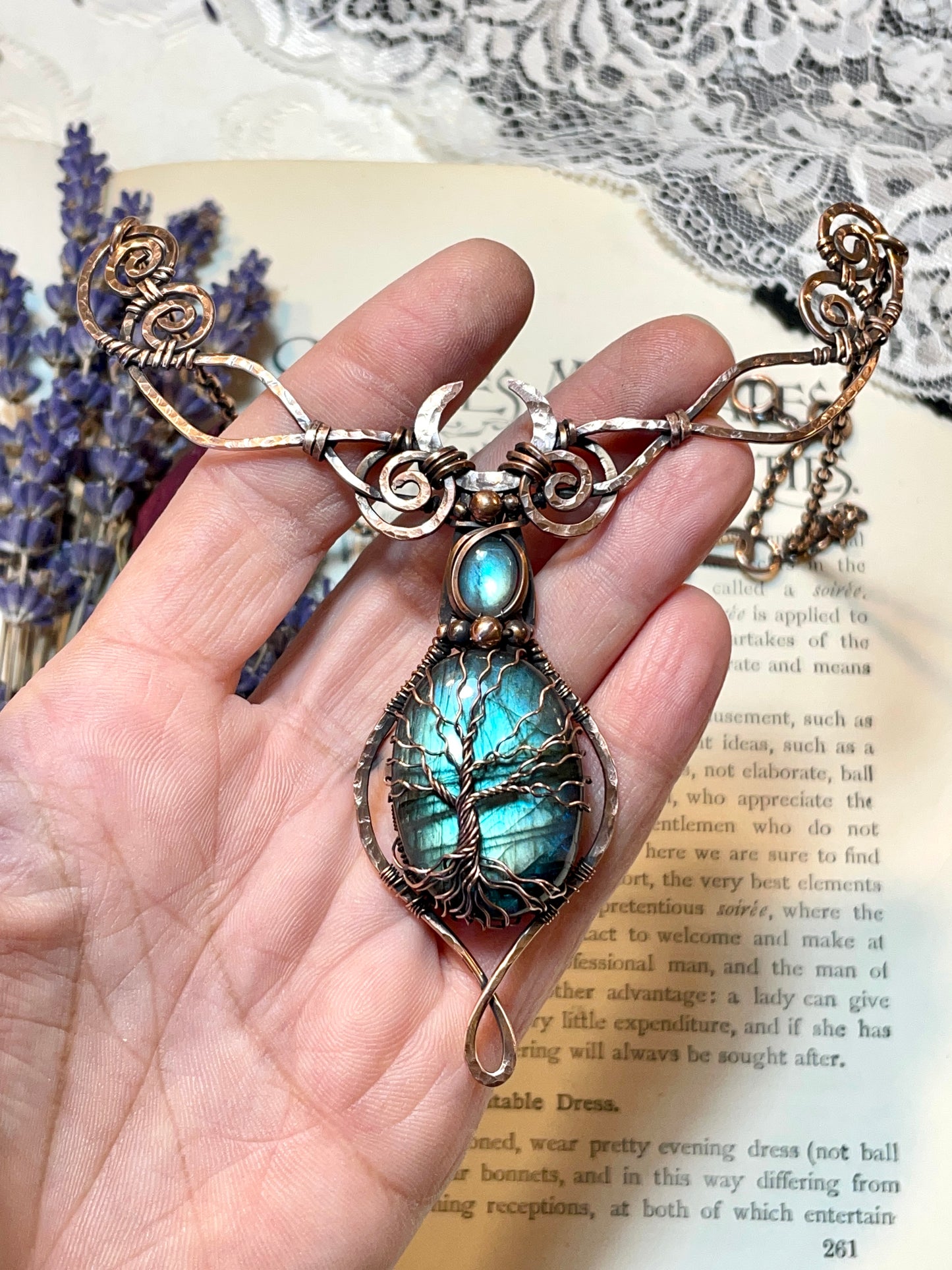 Labradorite Tree of Life Collar in Copper