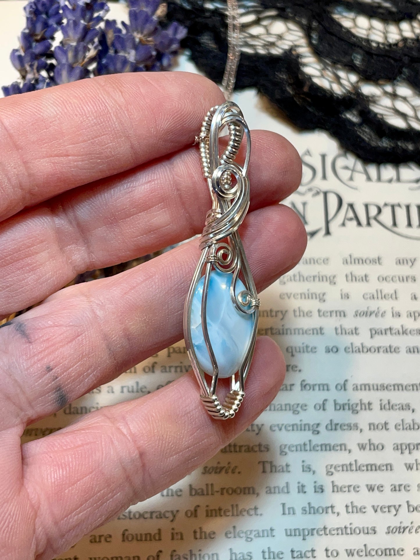 Larimar Pendant in Sterling Silver