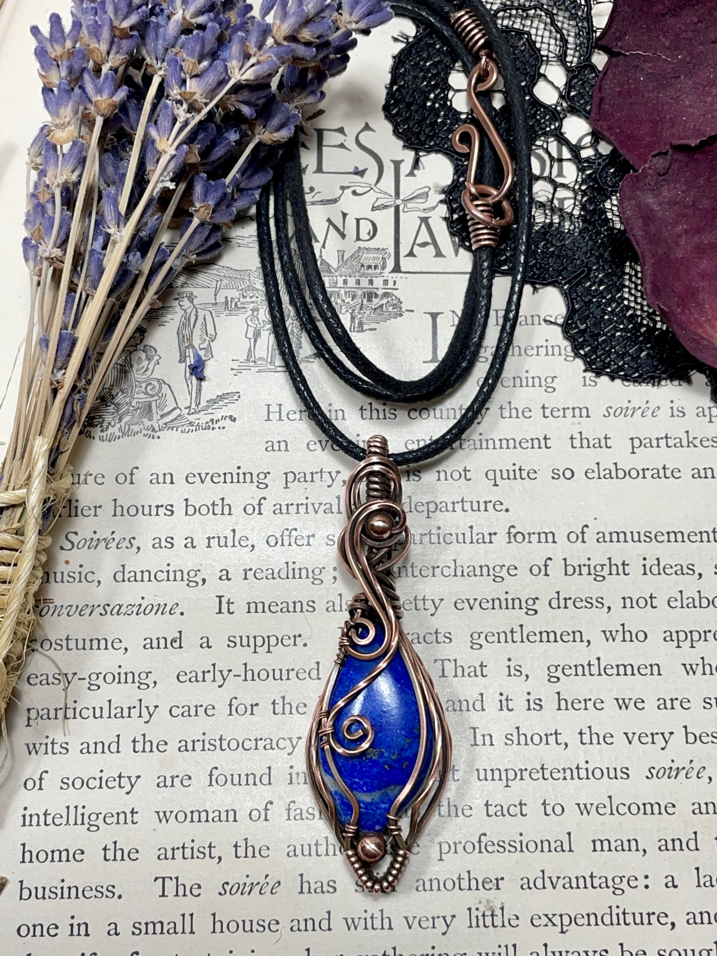 Lapis Lazuli Pendant in Copper