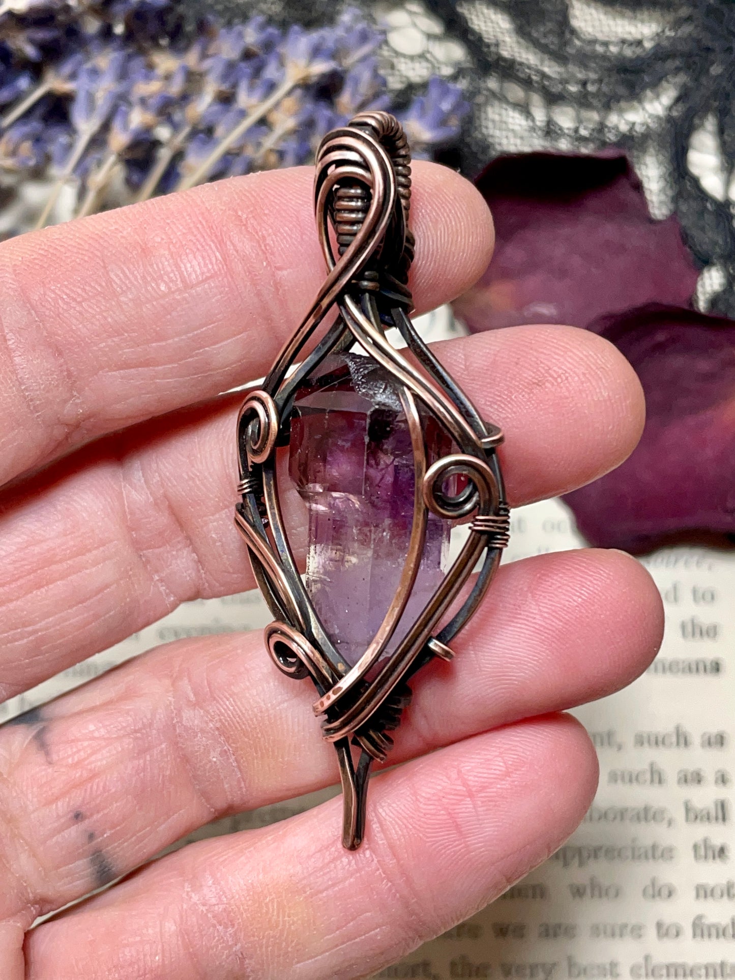 Amethyst (Shangaan Amethyst Crystal Point) in Copper