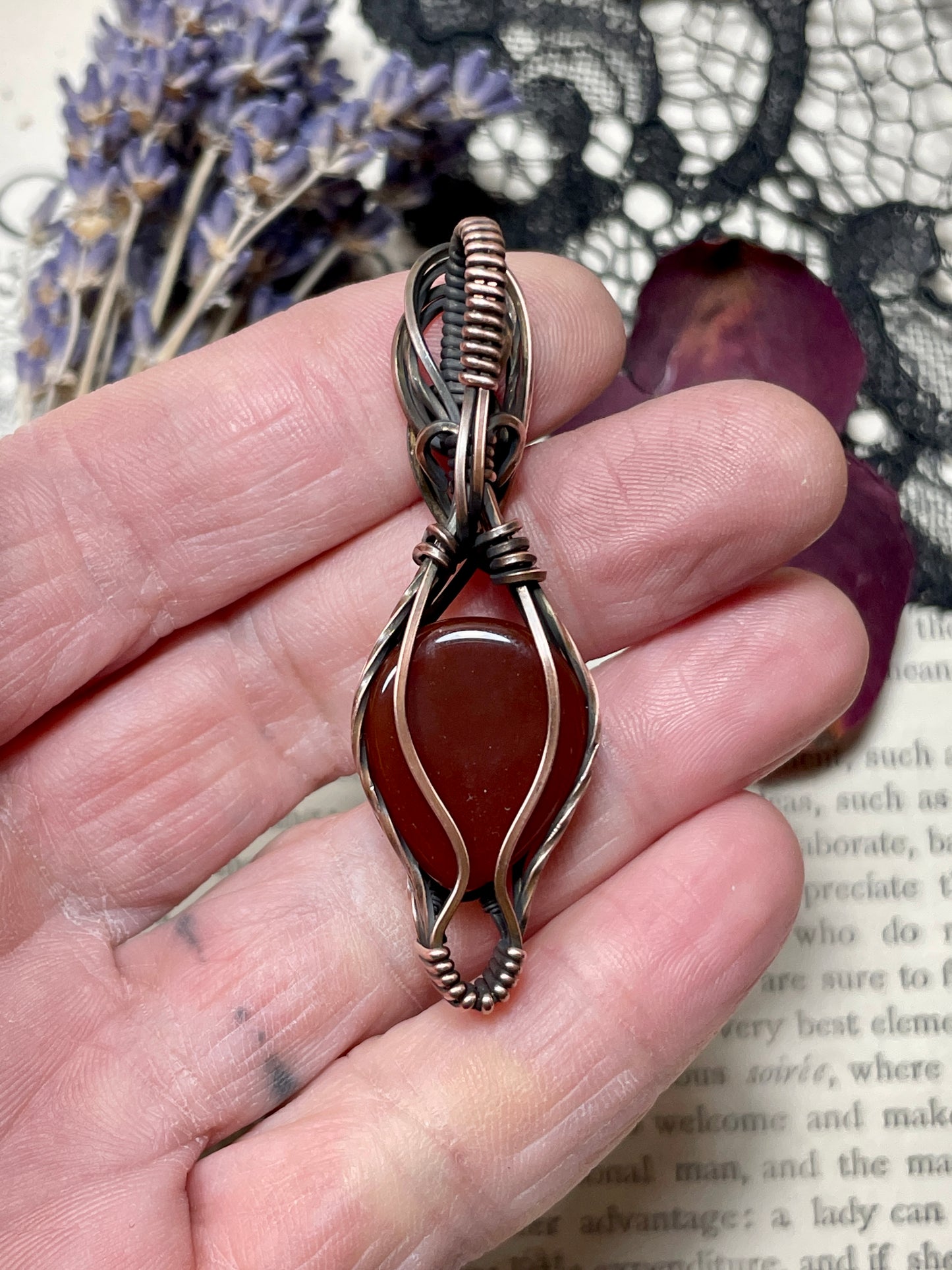 Carnelian Pendant in Copper