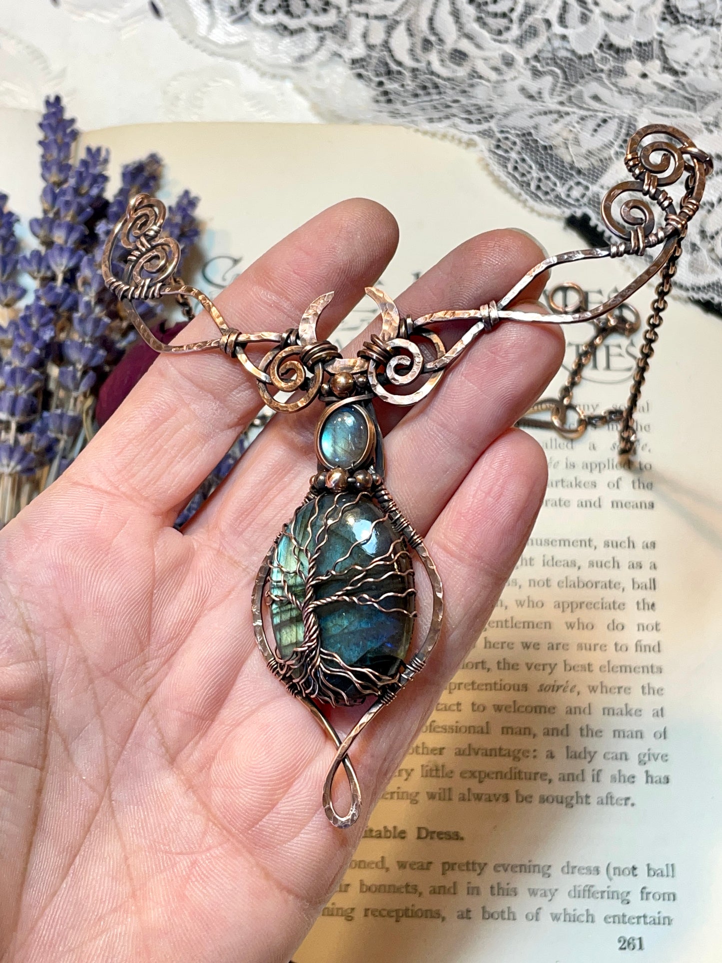 Labradorite Tree of Life Collar in Copper