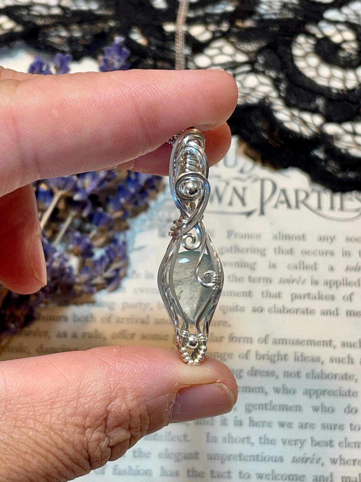 Aquamarine Pendant in Sterling Silver