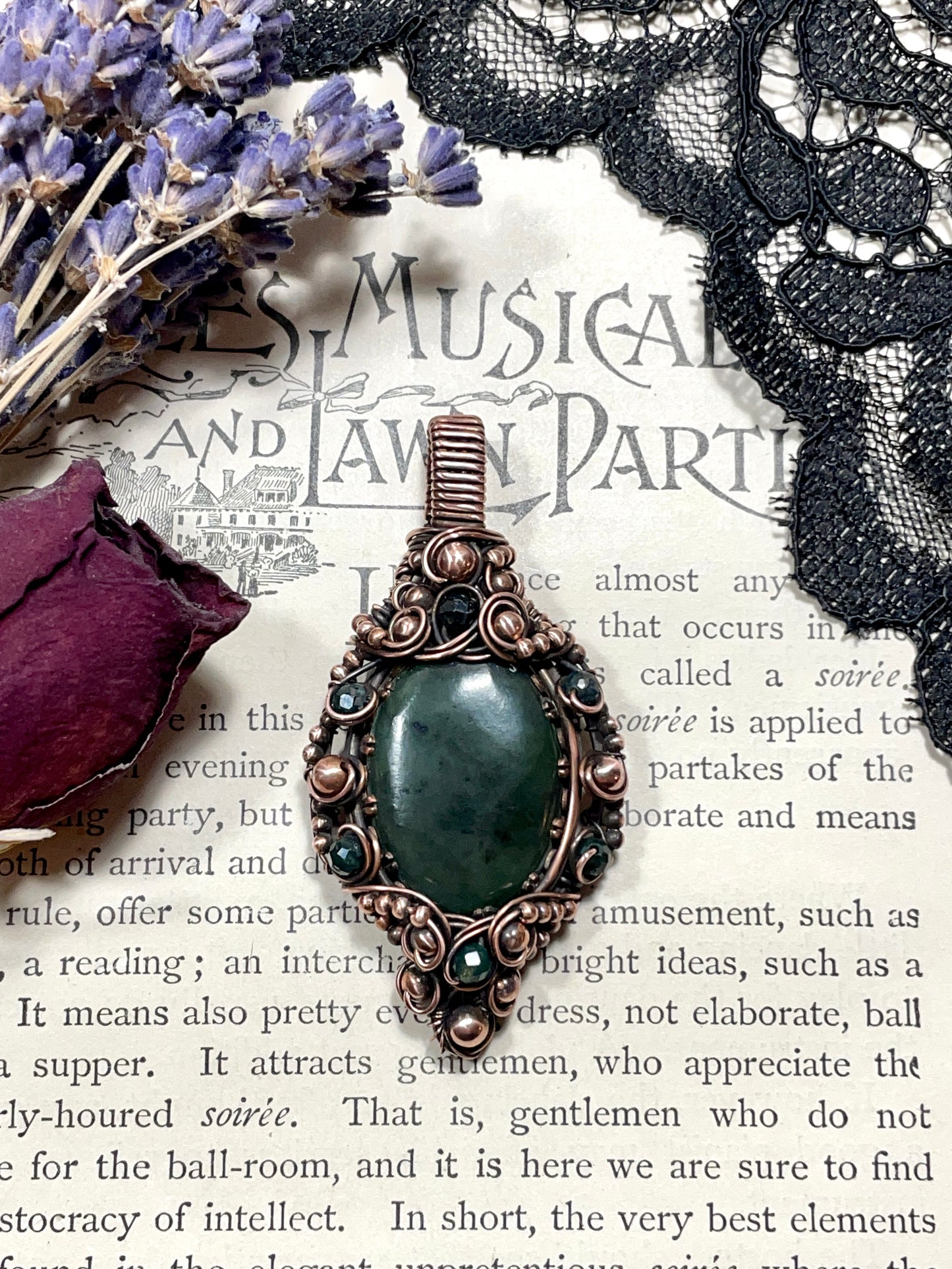 Jade (B.C. Nephrite Jade) Pendant in Copper