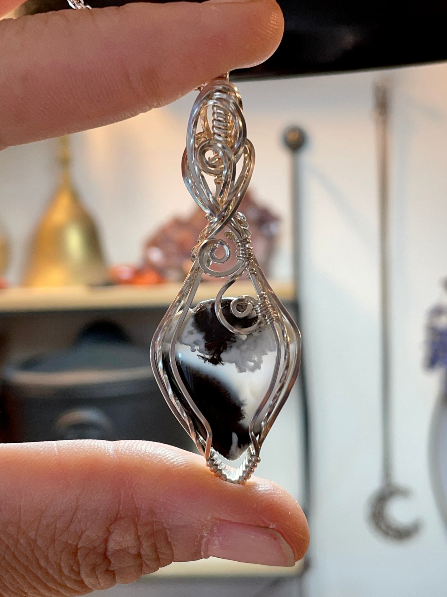 Merlinite Pendant in Sterling Silver