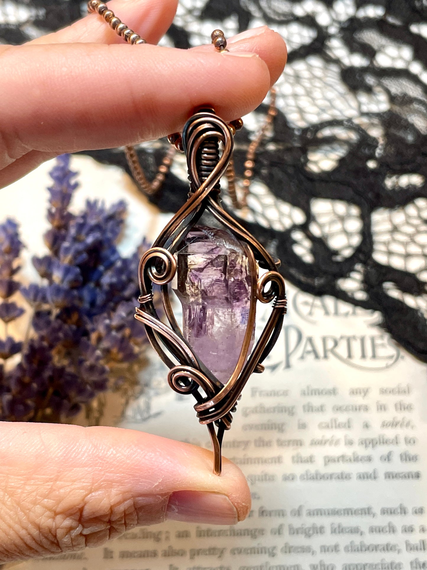 Amethyst (Shangaan Amethyst Crystal Point) in Copper