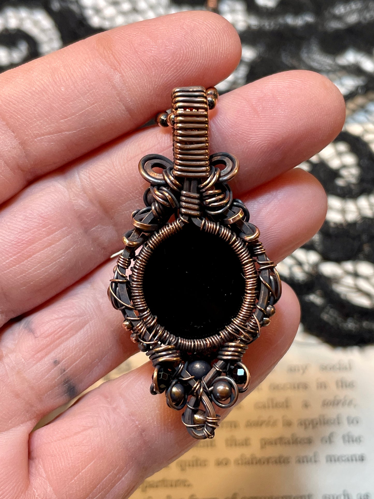 Onyx Tree of Life Pendant in Copper