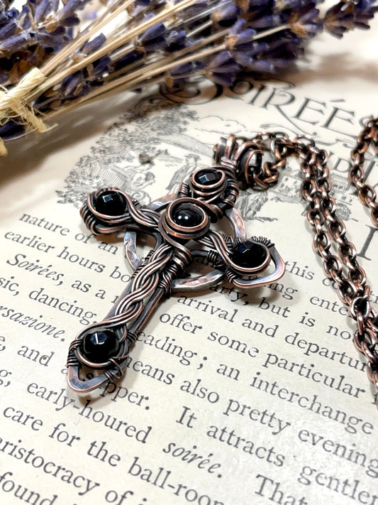 Onyx Celtic Cross Pendant