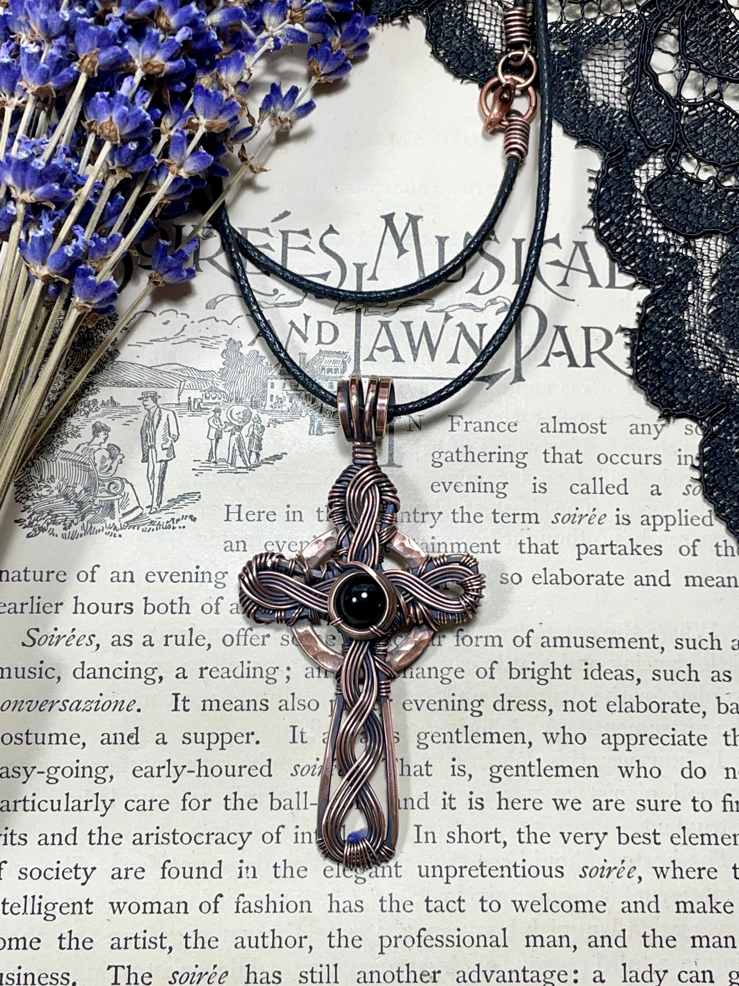 Onyx Celtic Cross Pendant