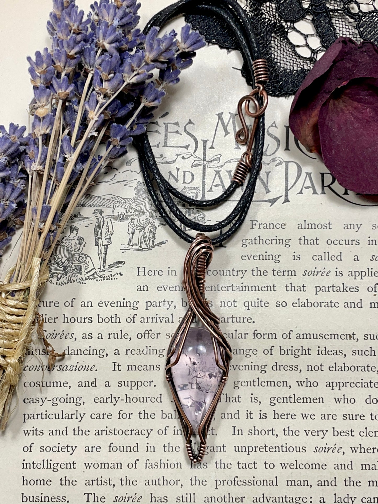 Amethyst Pendant in Copper