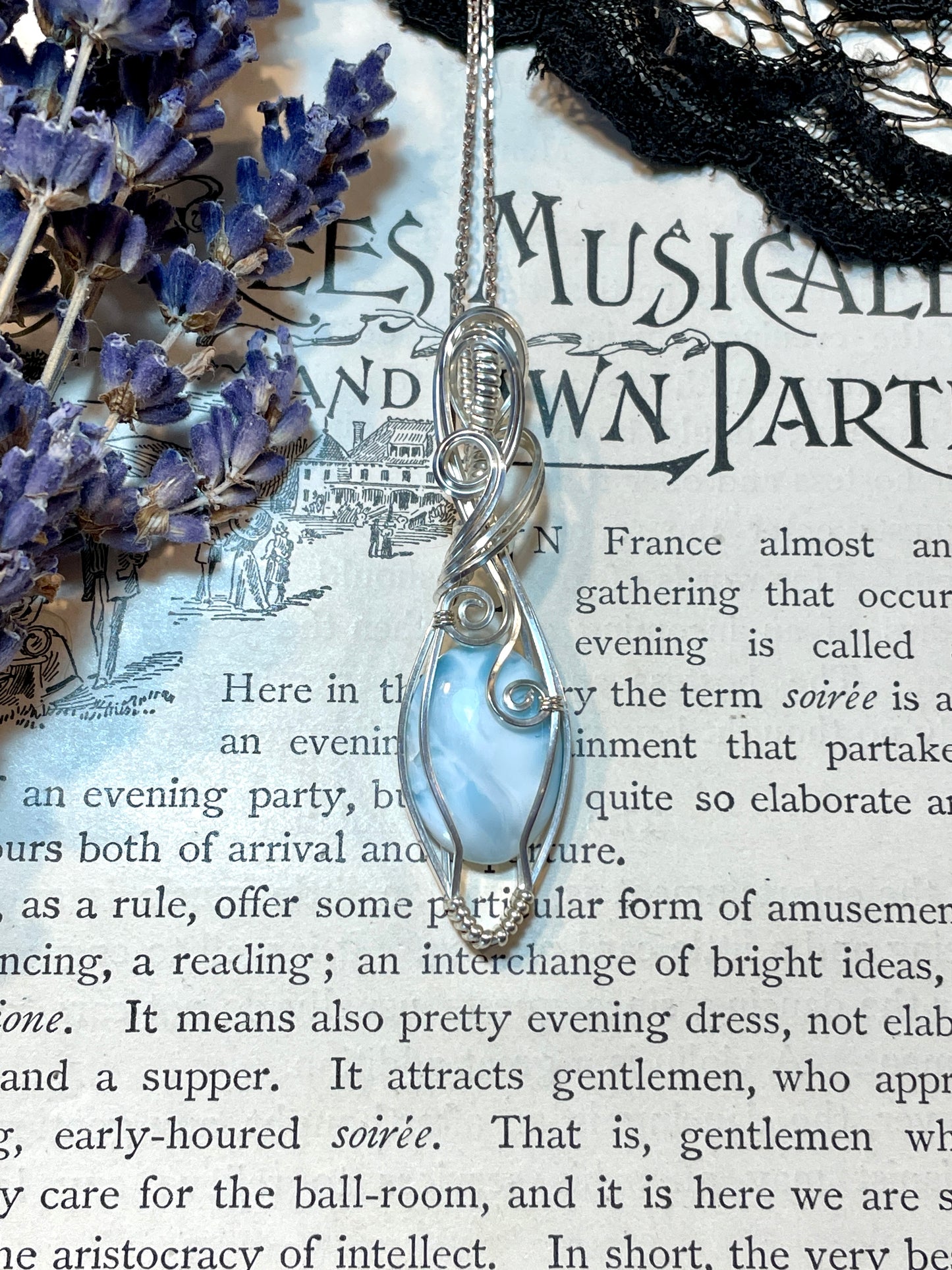 Larimar Pendant in Sterling Silver