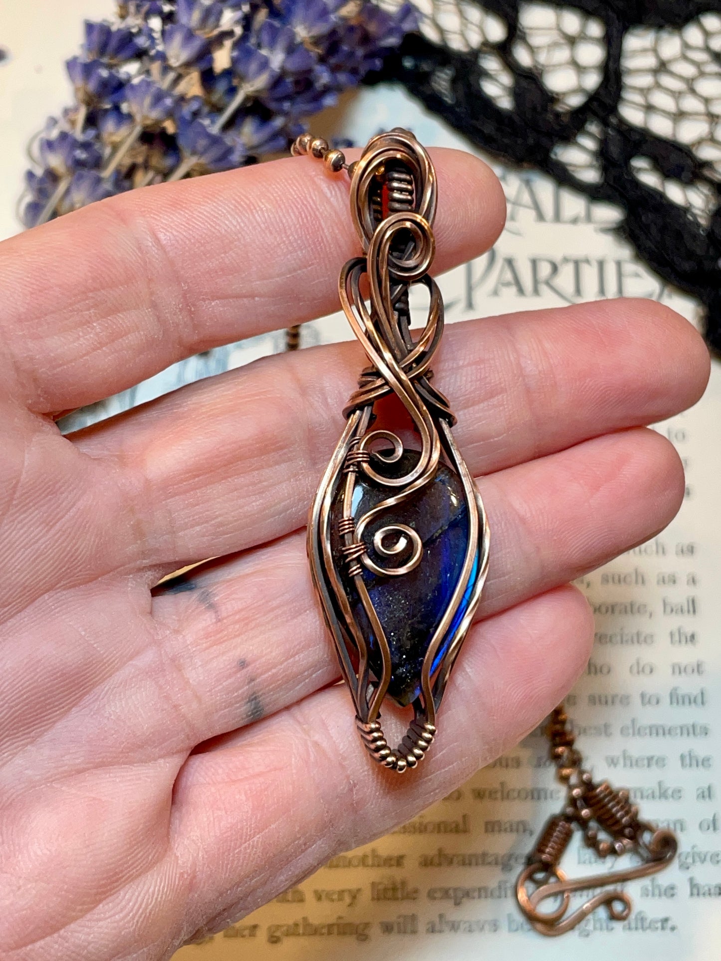 Labradorite Pendant in Copper