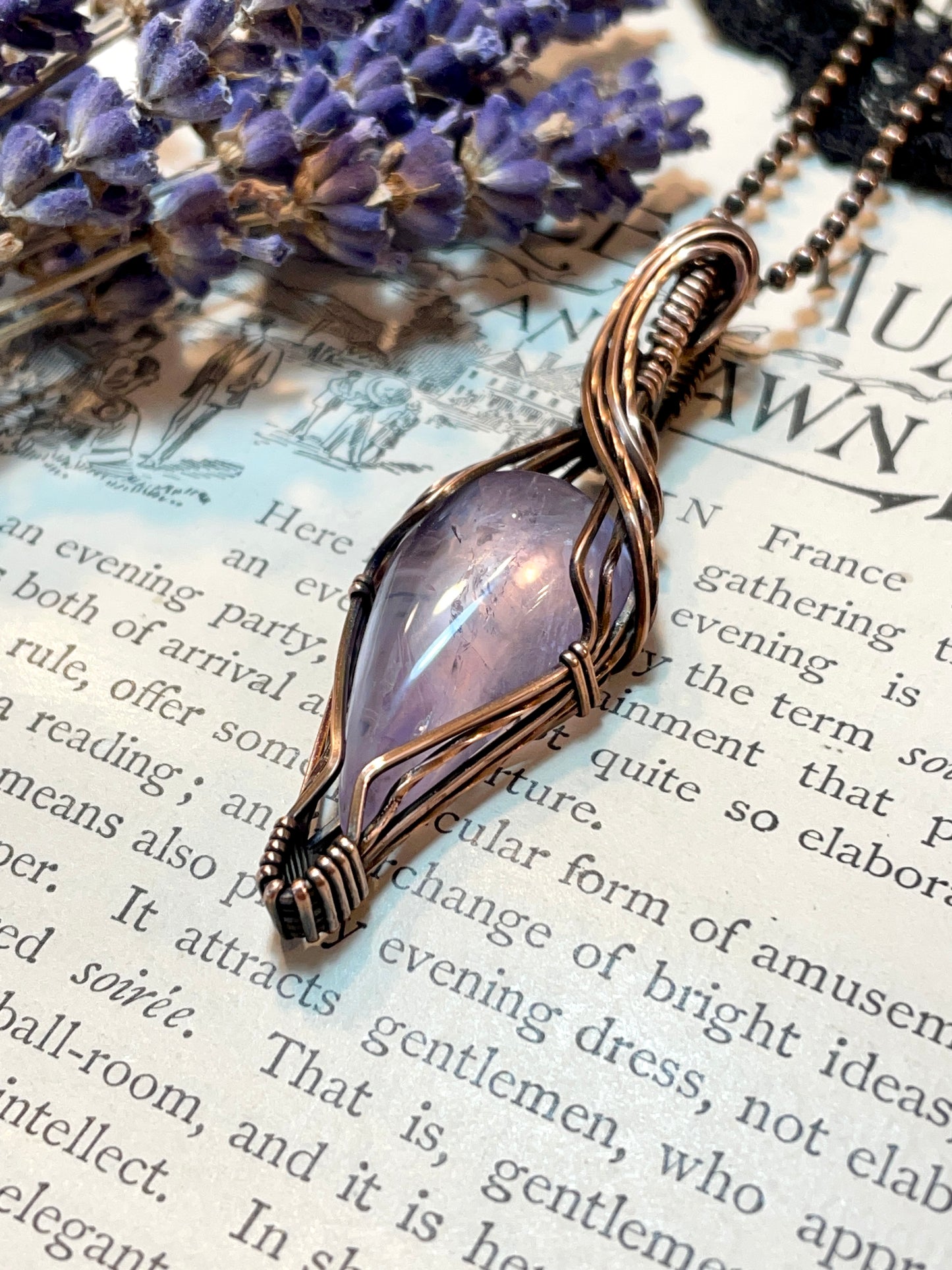 Amethyst Pendant in Copper