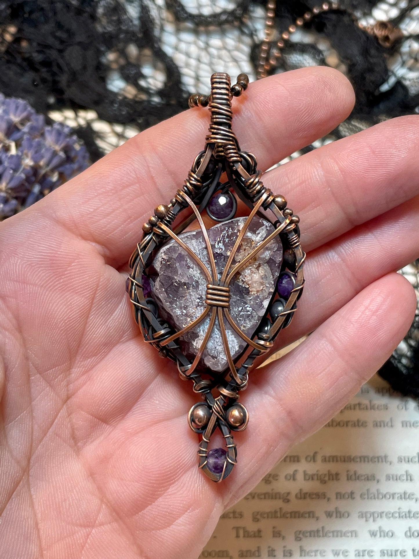 Amethyst (Thunder Bay, Ontario Amethyst Cluster) in Copper