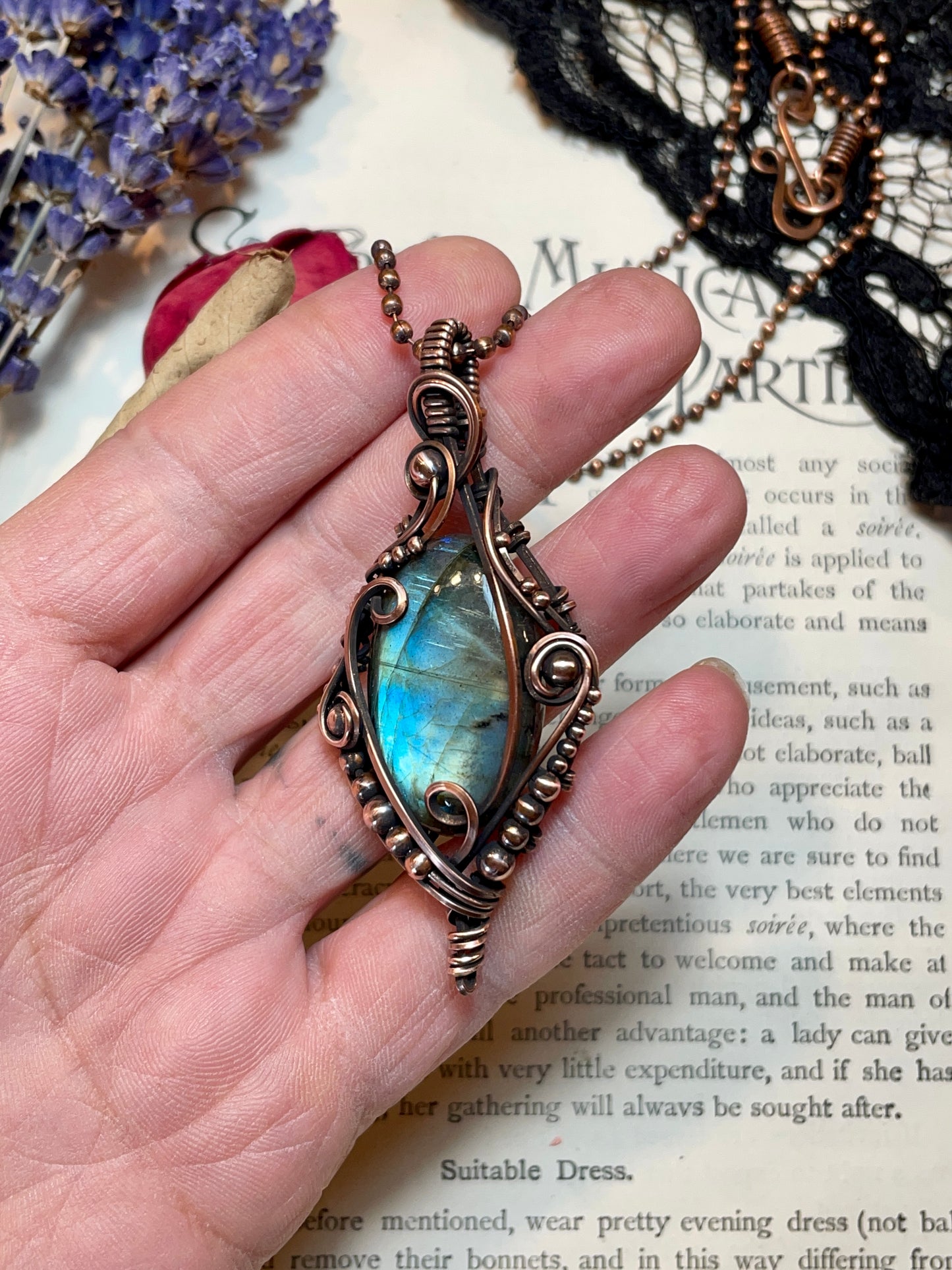 Labradorite Pendant in Copper