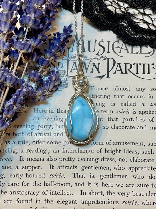 Larimar Pendant in Sterling Silver