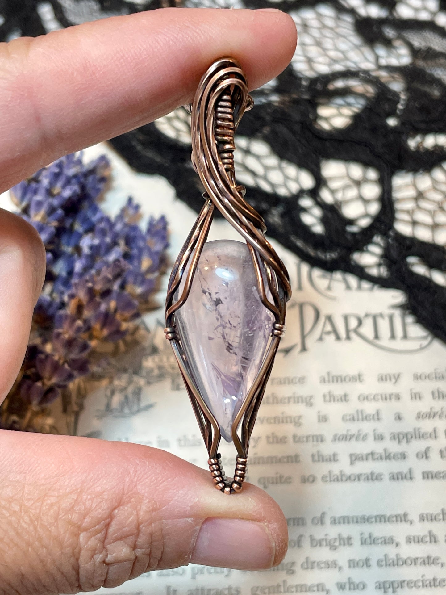 Amethyst Pendant in Copper