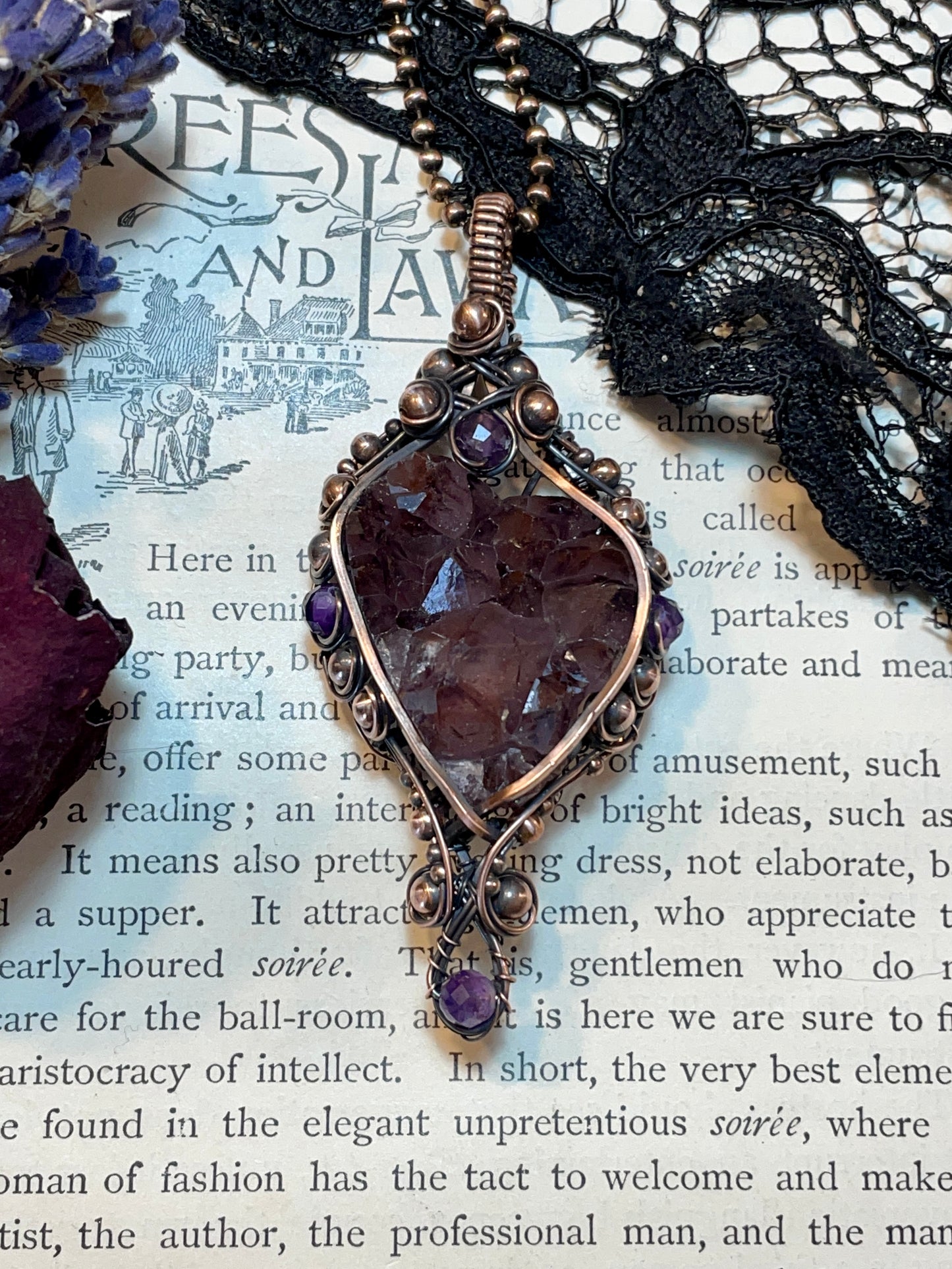 Amethyst (Thunder Bay, Ontario Amethyst Cluster) in Copper