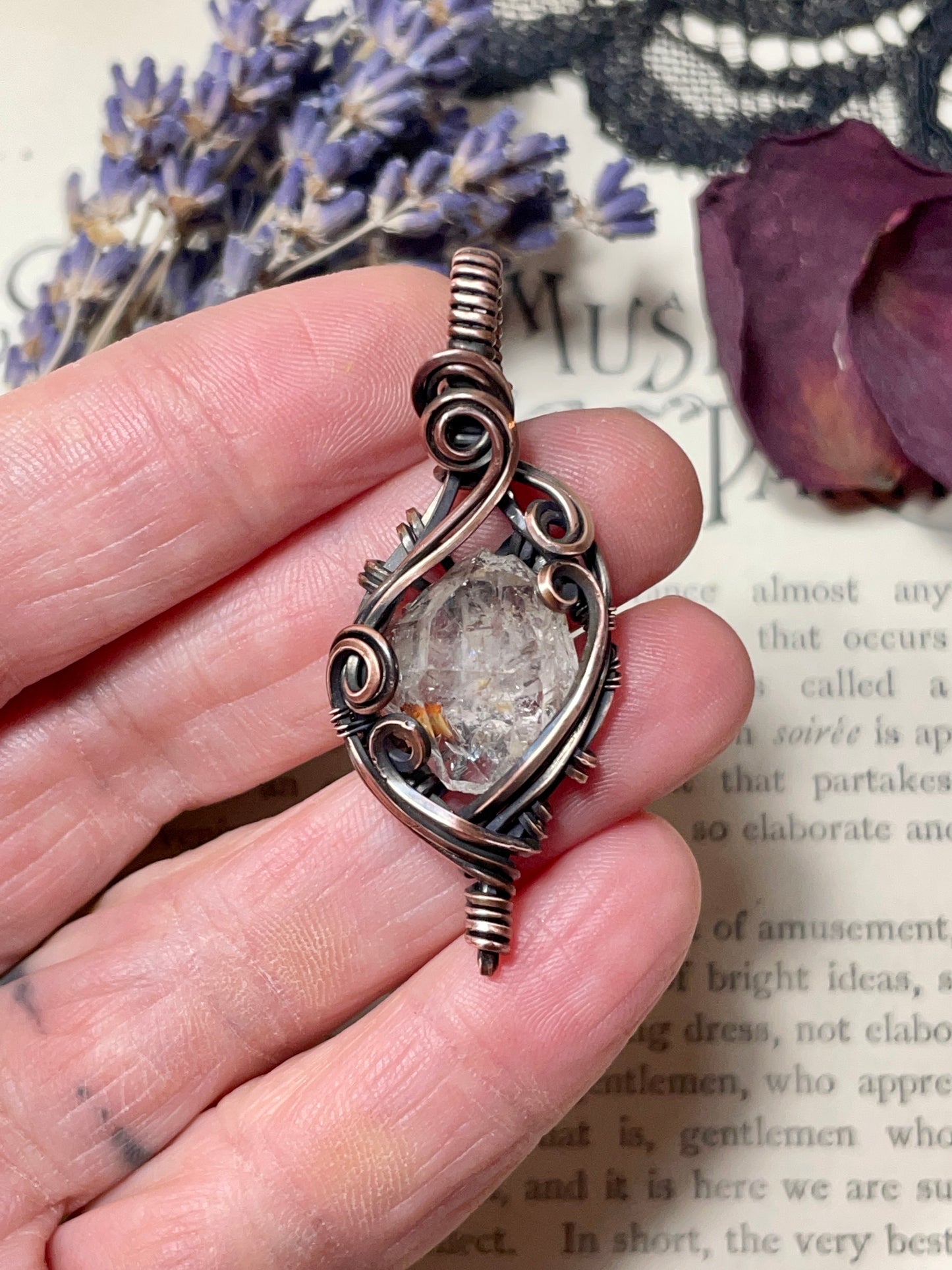 Smokey Quartz Crystal in Copper