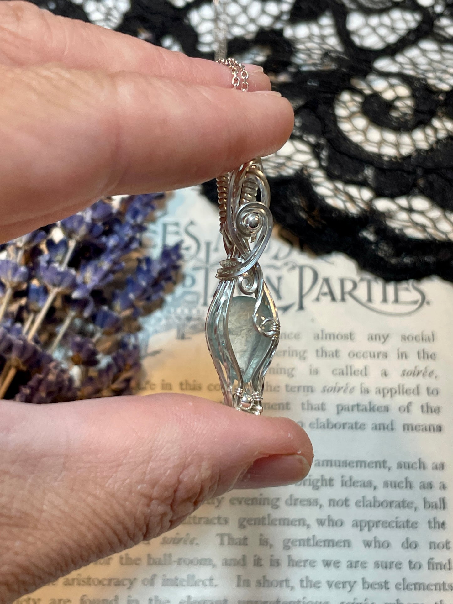 Aquamarine Pendant in Sterling Silver