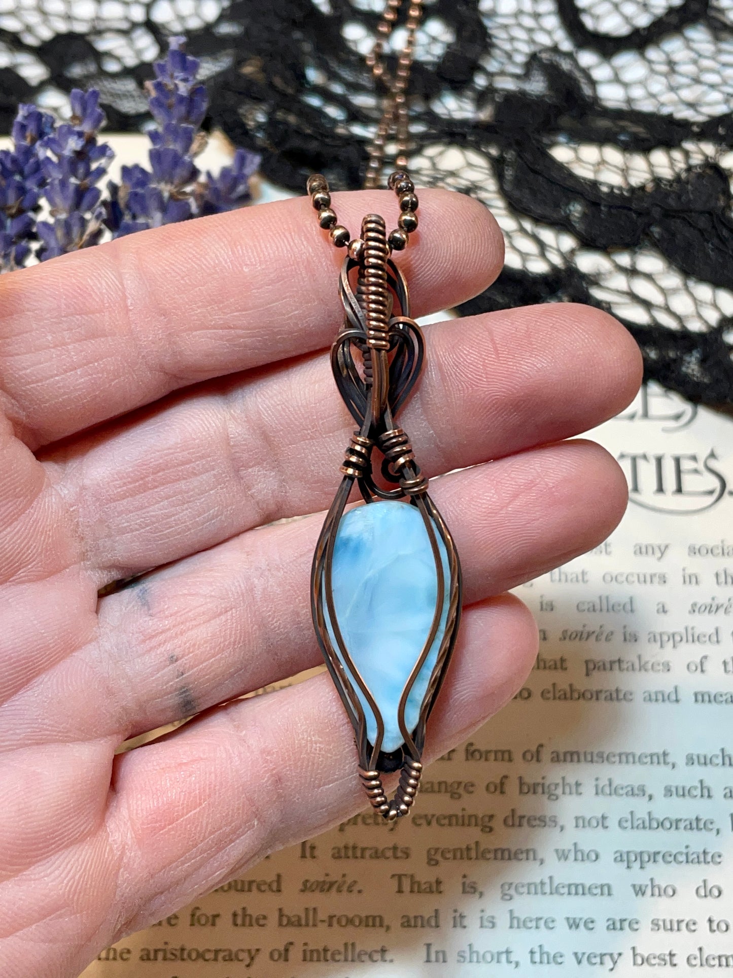 Larimar Pendant in Copper