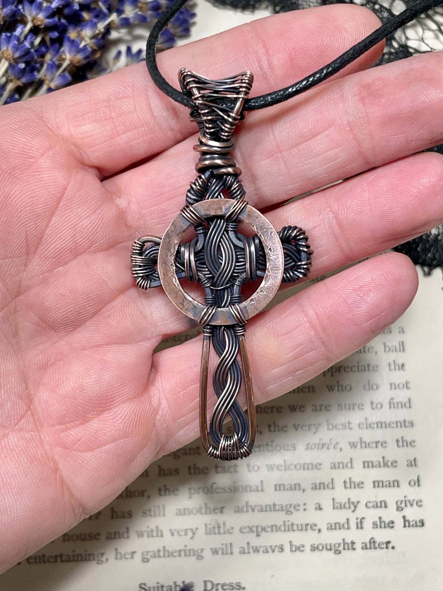 Moonstone (Rainbow Moonstone) Celtic Cross Pendant