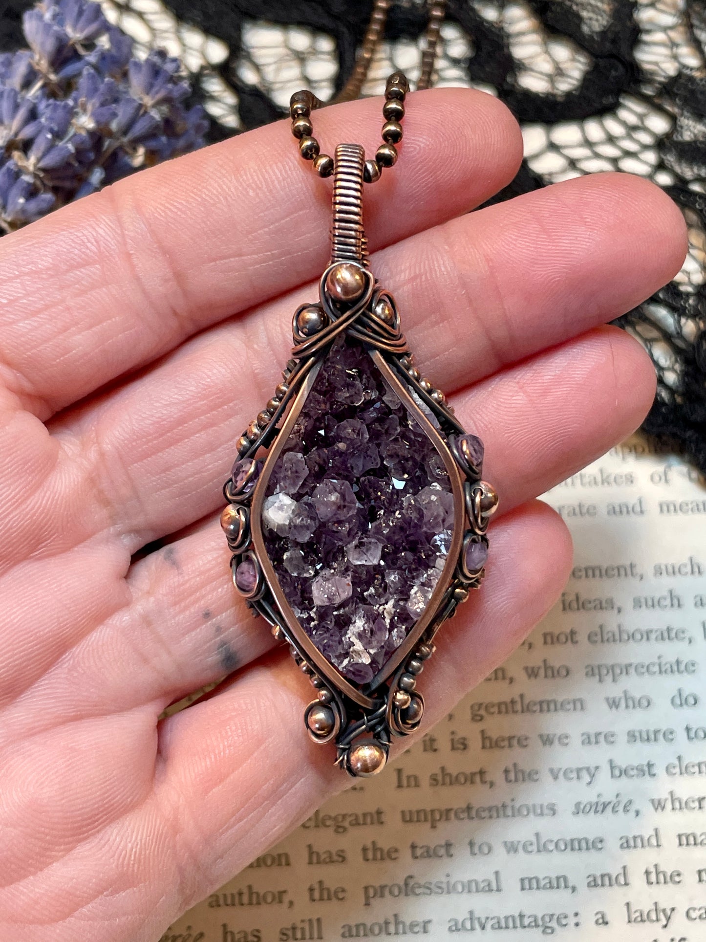 Amethyst (Thunder Bay, Ontario Amethyst Cluster) in Copper