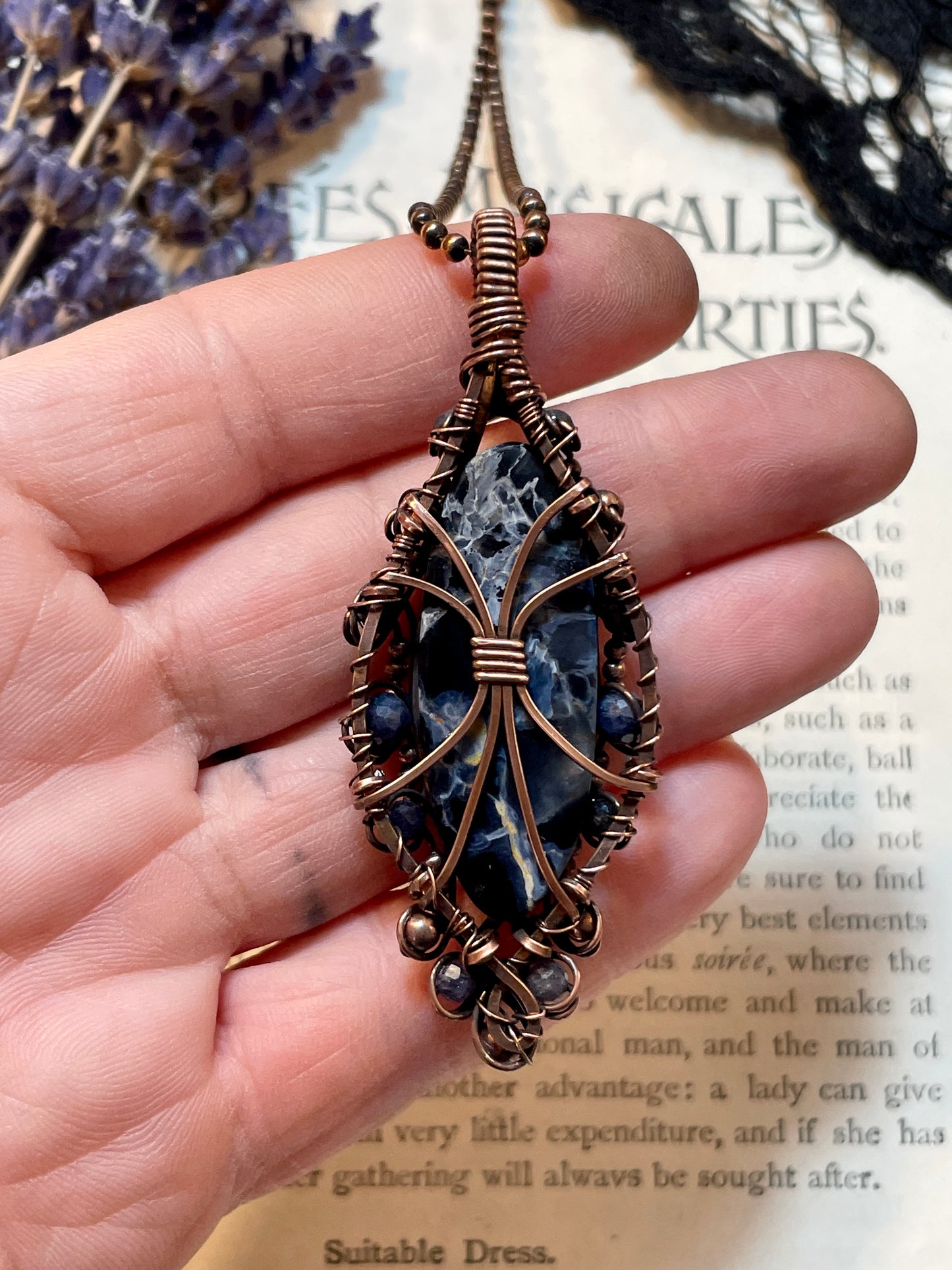 Pietersite Pendant in Copper