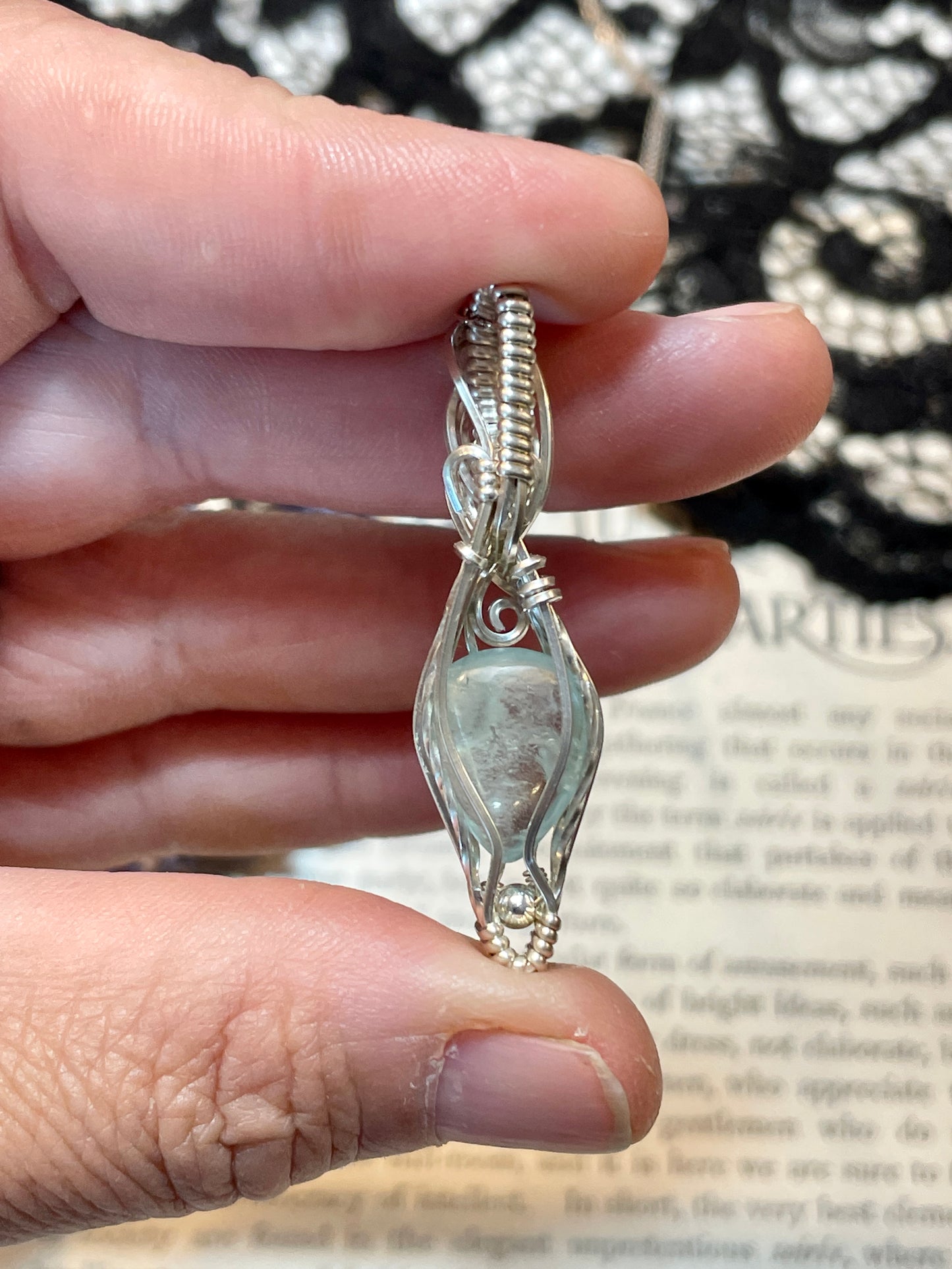 Aquamarine Pendant in Sterling Silver