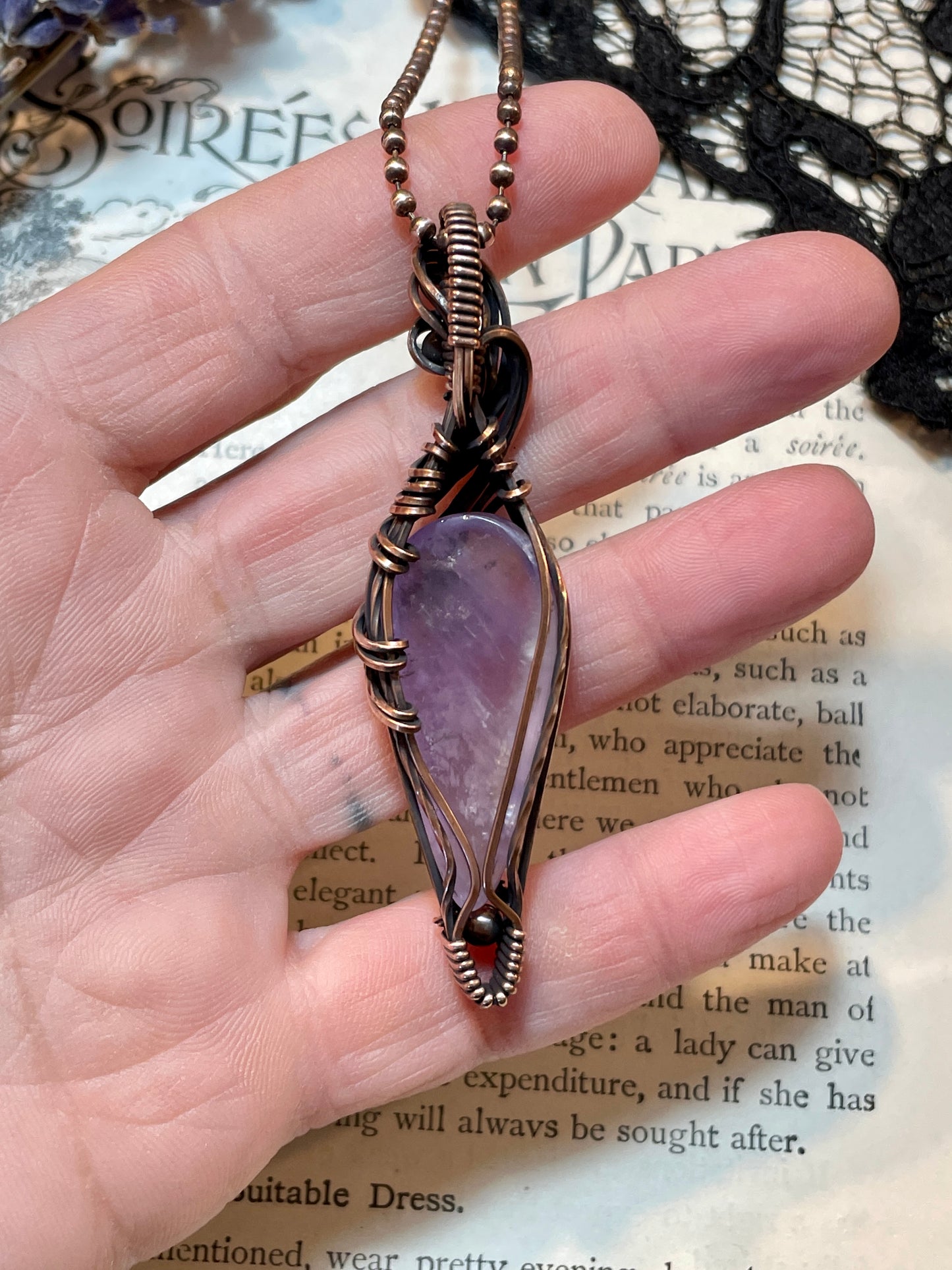 Amethyst Pendant in Copper