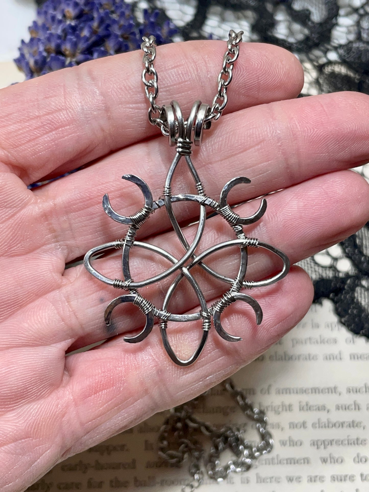 Witches Knot Pendant in Stainless Steel