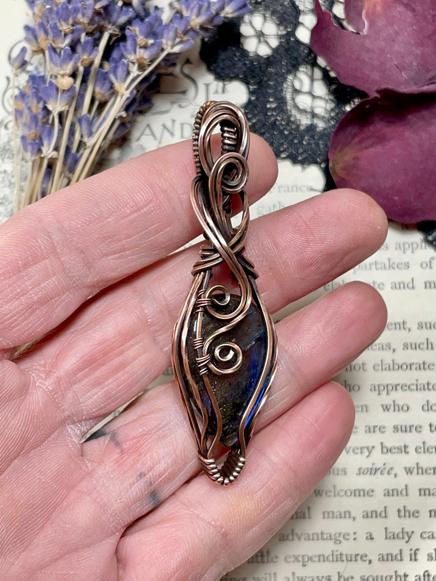 Labradorite Pendant in Copper