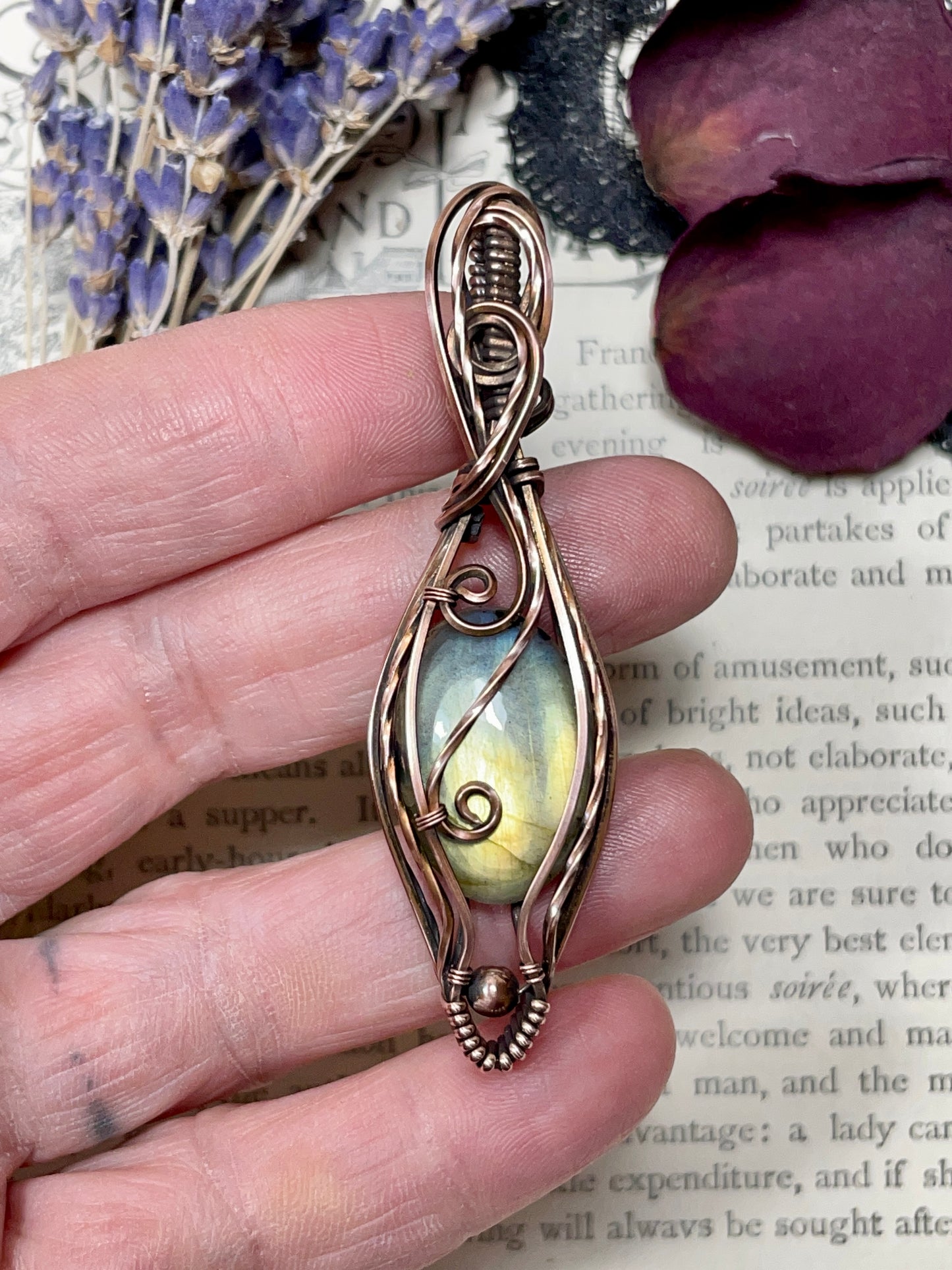 Labradorite Pendant in Copper