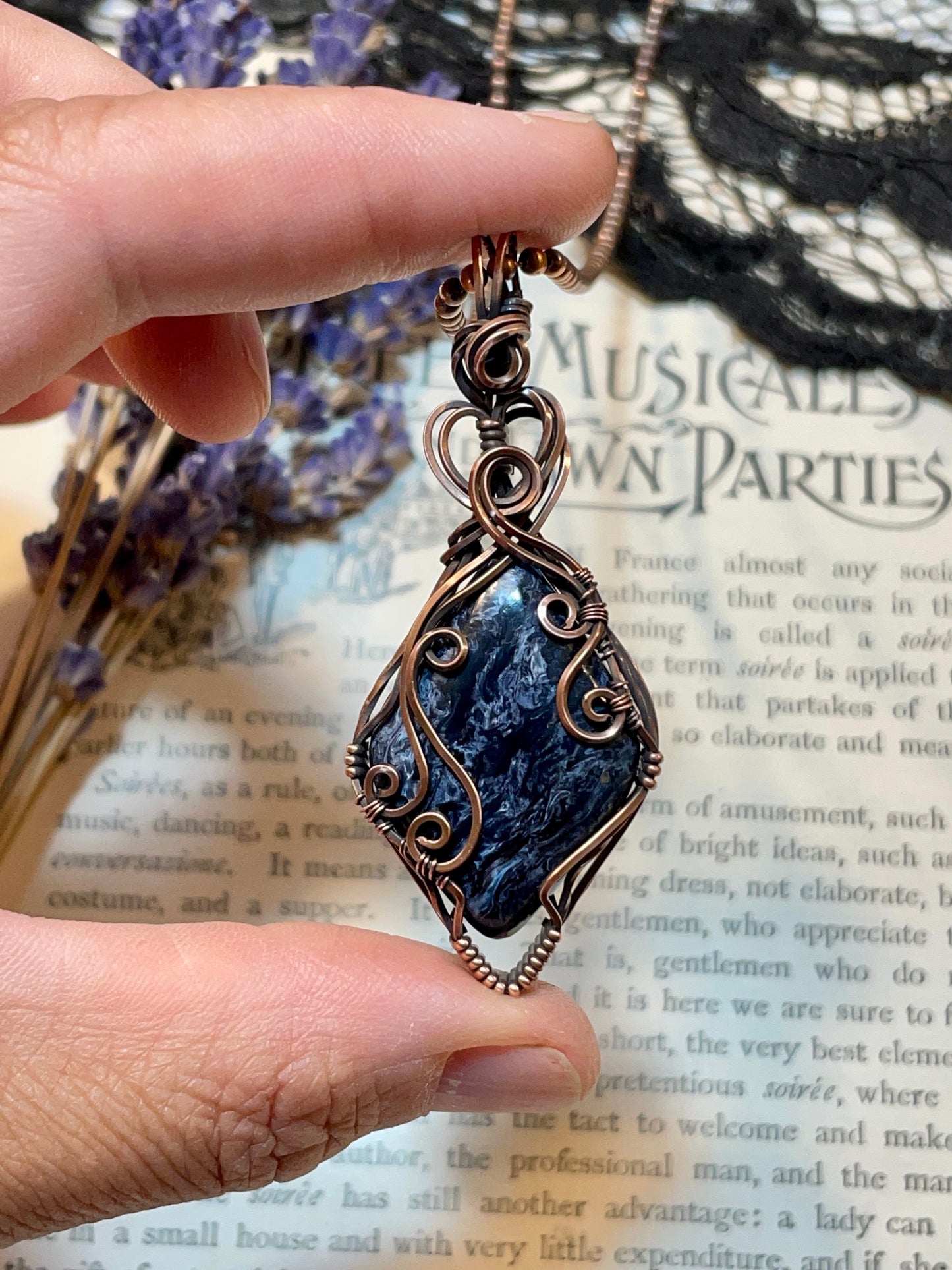 Pietersite Pendant in Copper