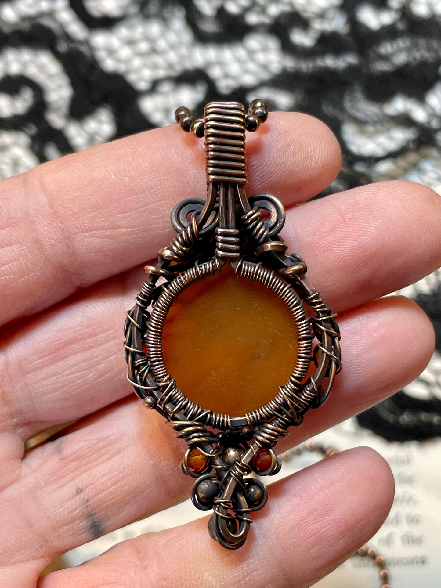 Carnelian Tree of Life Pendant in Copper