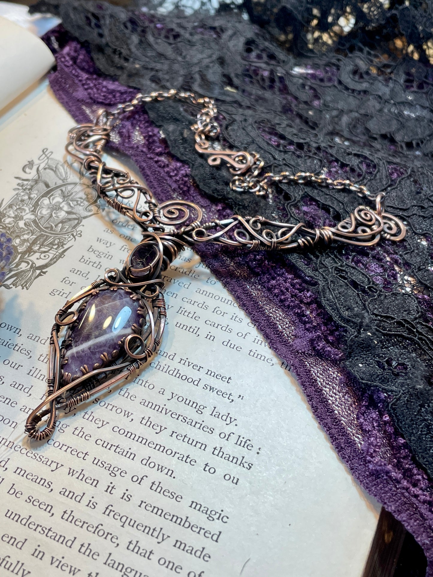 Amethyst Collar in Copper