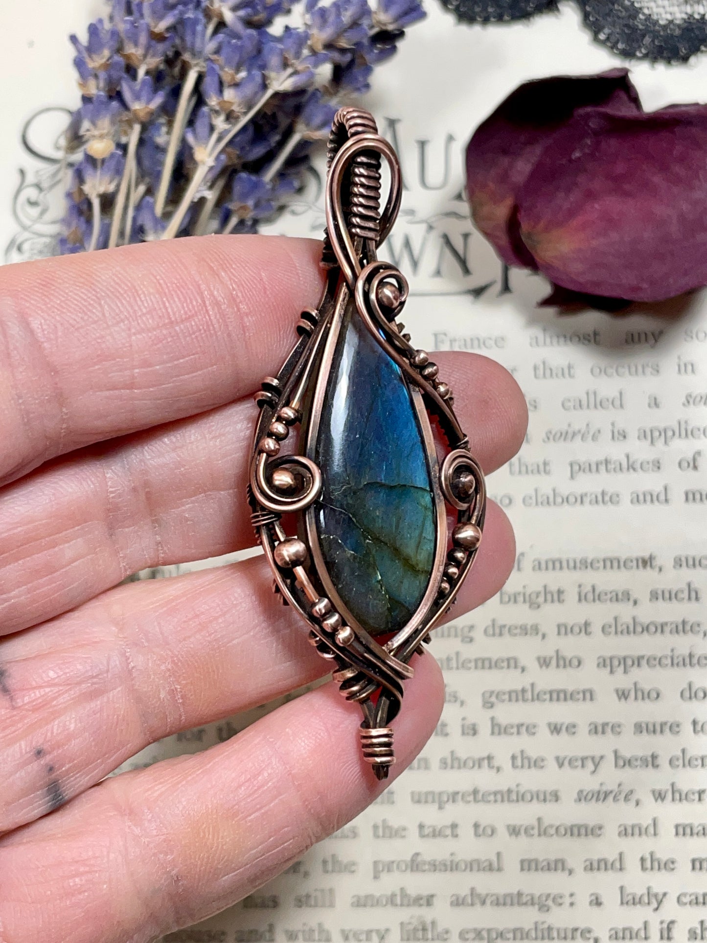 Labradorite Pendant in Copper
