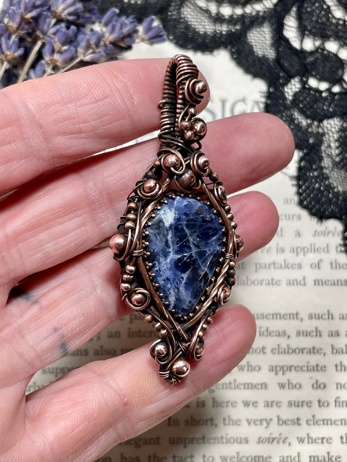 Sodalite Pendant in Copper
