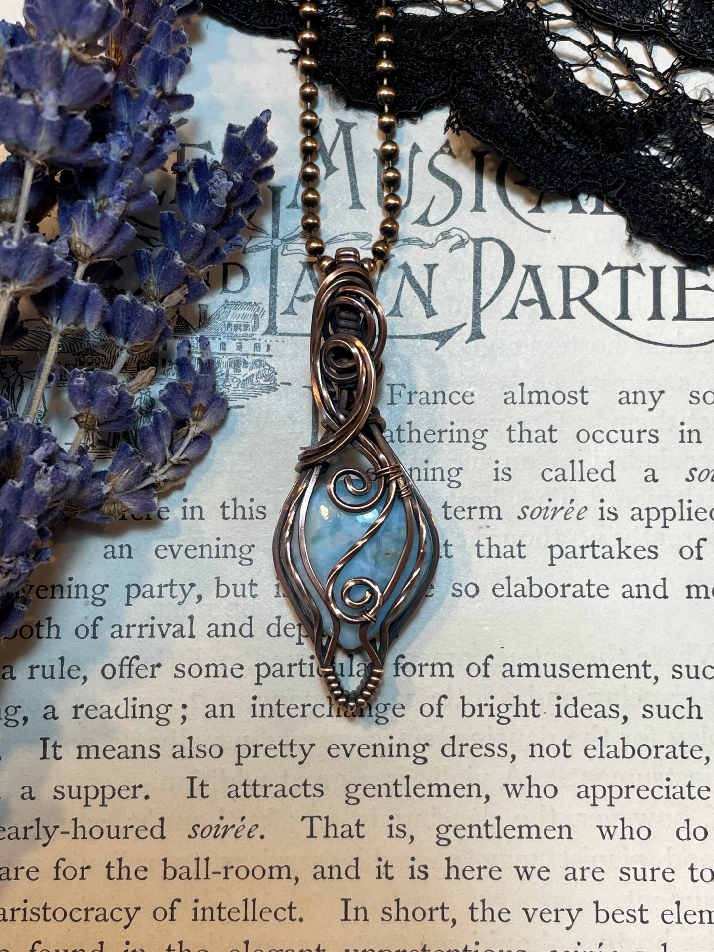 Larimar Pendant in Copper