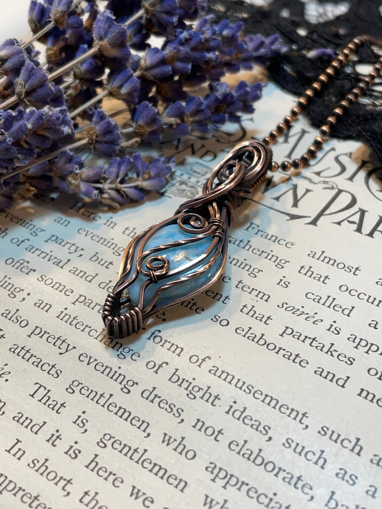 Larimar Pendant in Copper