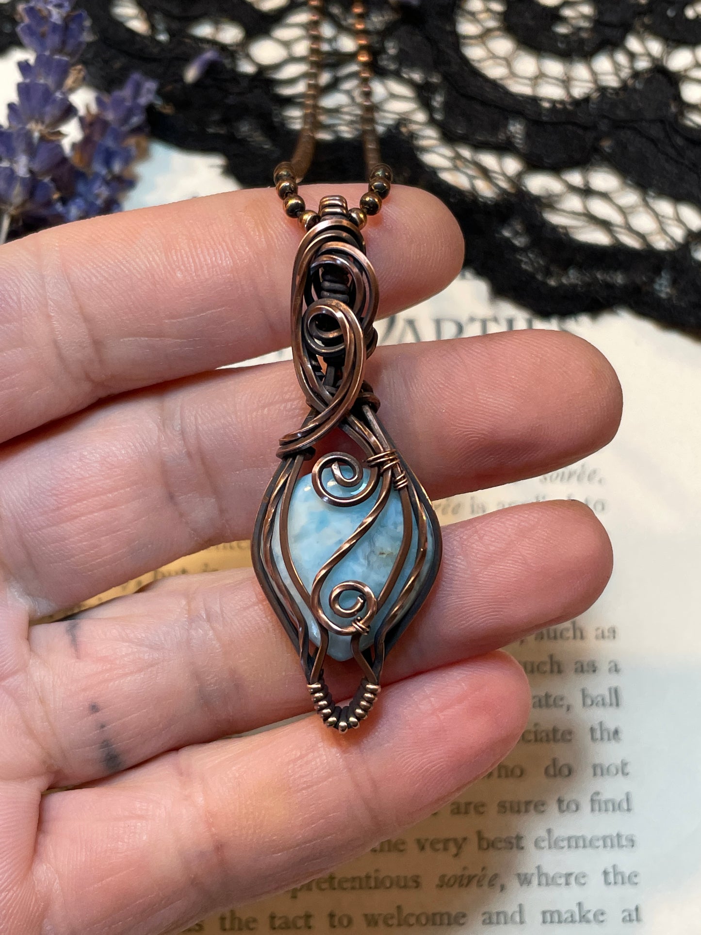 Larimar Pendant in Copper