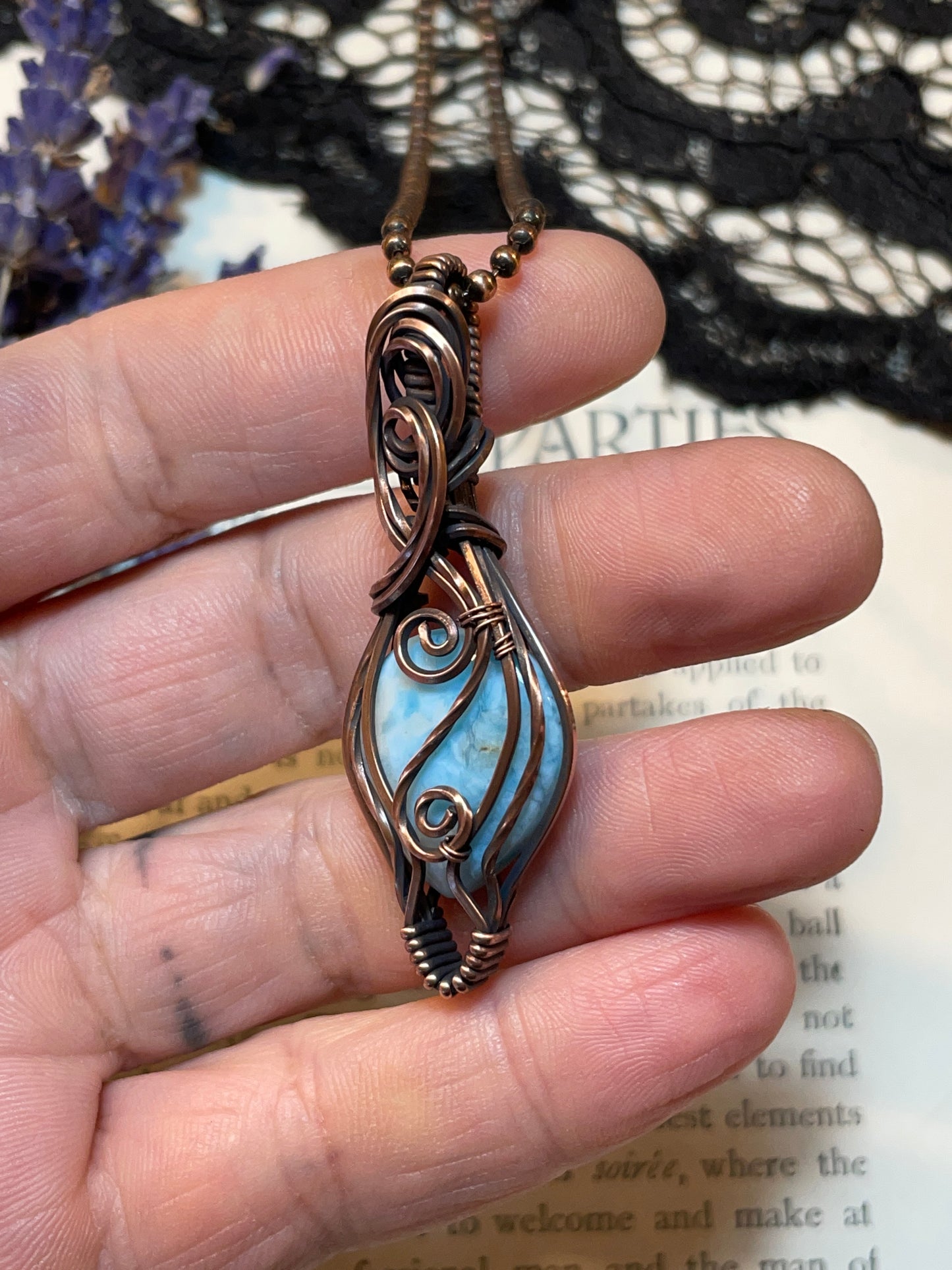 Larimar Pendant in Copper